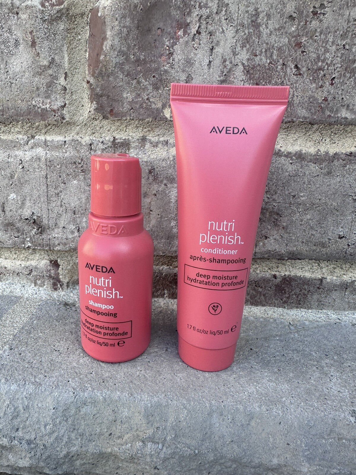 Aveda Deep MOISTURE Nutriplenish Shampoo and Conditioner Travel Size New 1.7 OZ