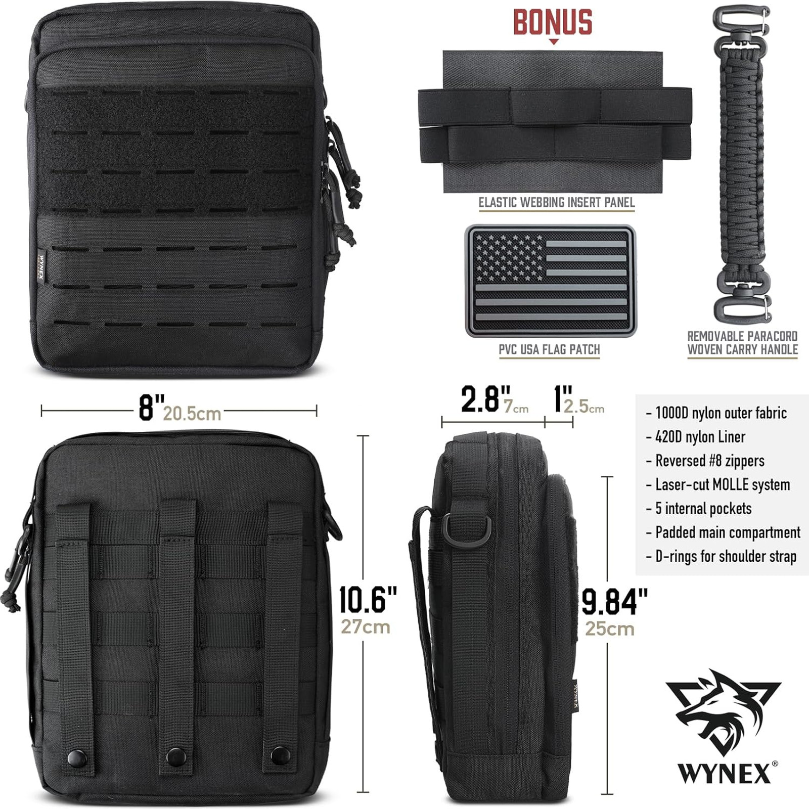 Tactical Molle Admin Pouch Nylon Utility Organizer with Large Capacity and