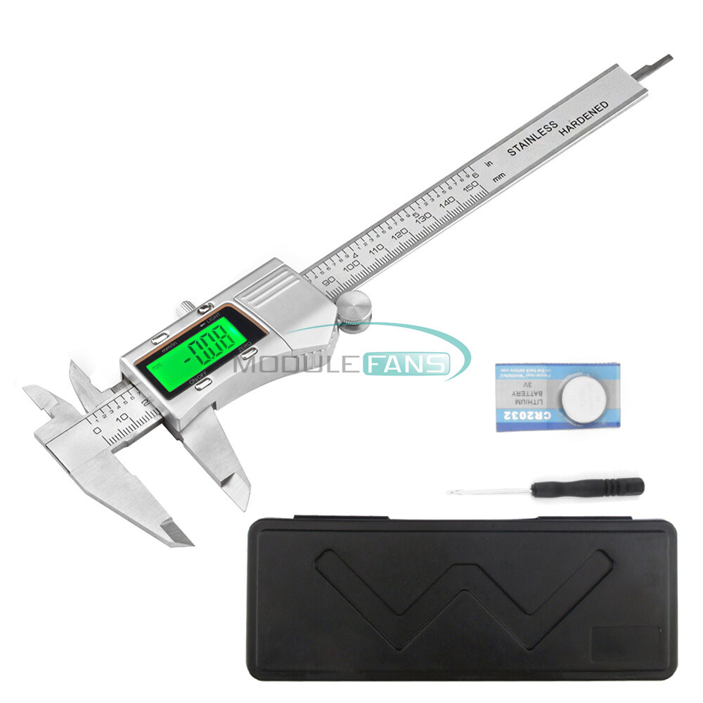 Stainless Steel Digital Backlit Caliper 6" 150mm Messschieber Vernier Caliper