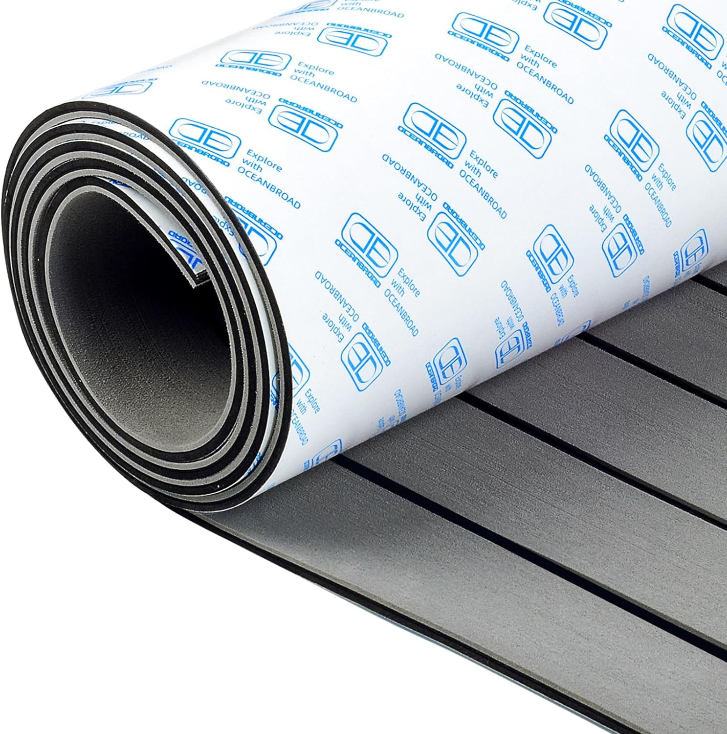 Boat Flooring EVA Foam Self-Adhesive 96''X45.6''/36''/28.8''/16.8'' Faux Teak Ma