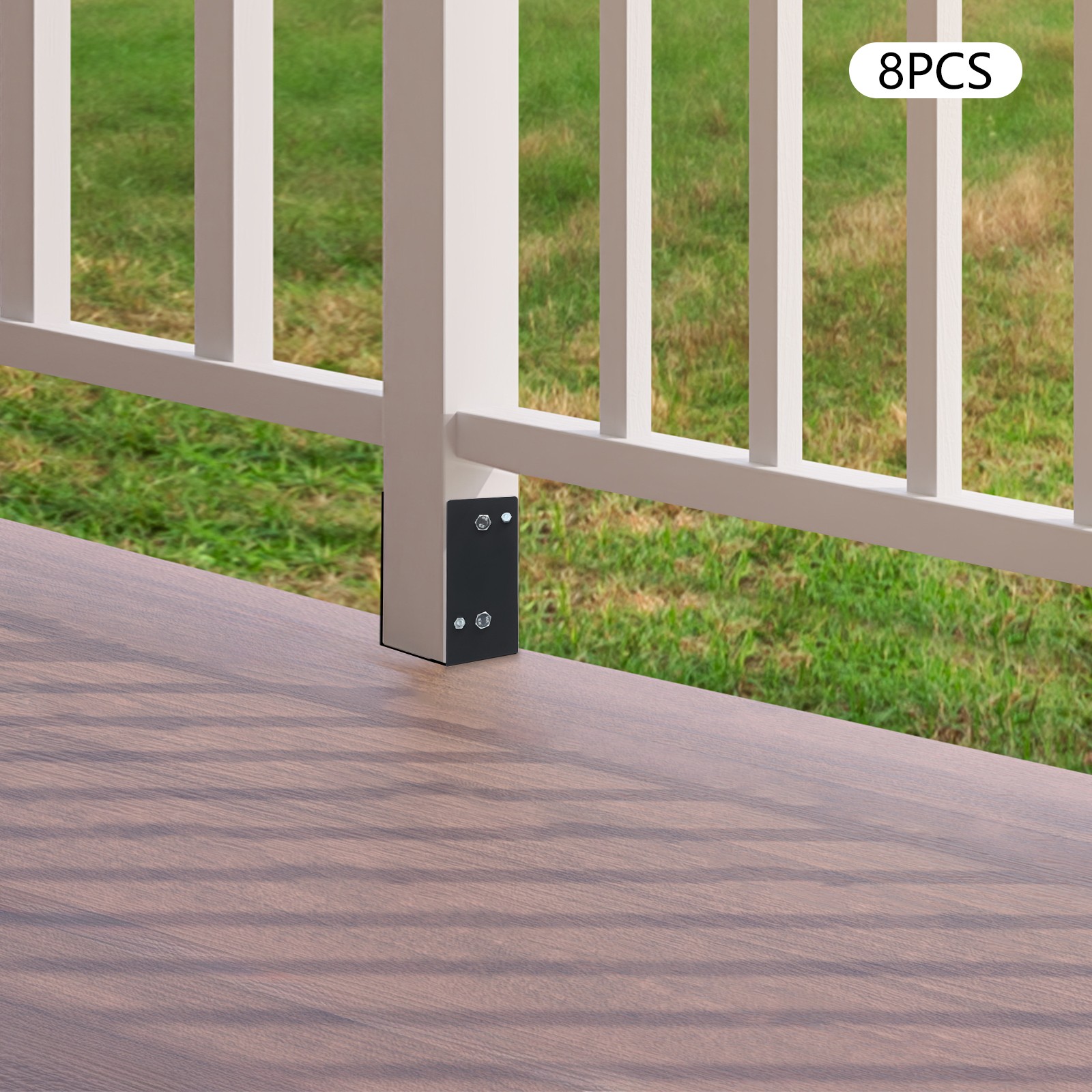 8Pcs Post Base Holders Multi-Functional U-Shape Concrete Foundation Fence Set