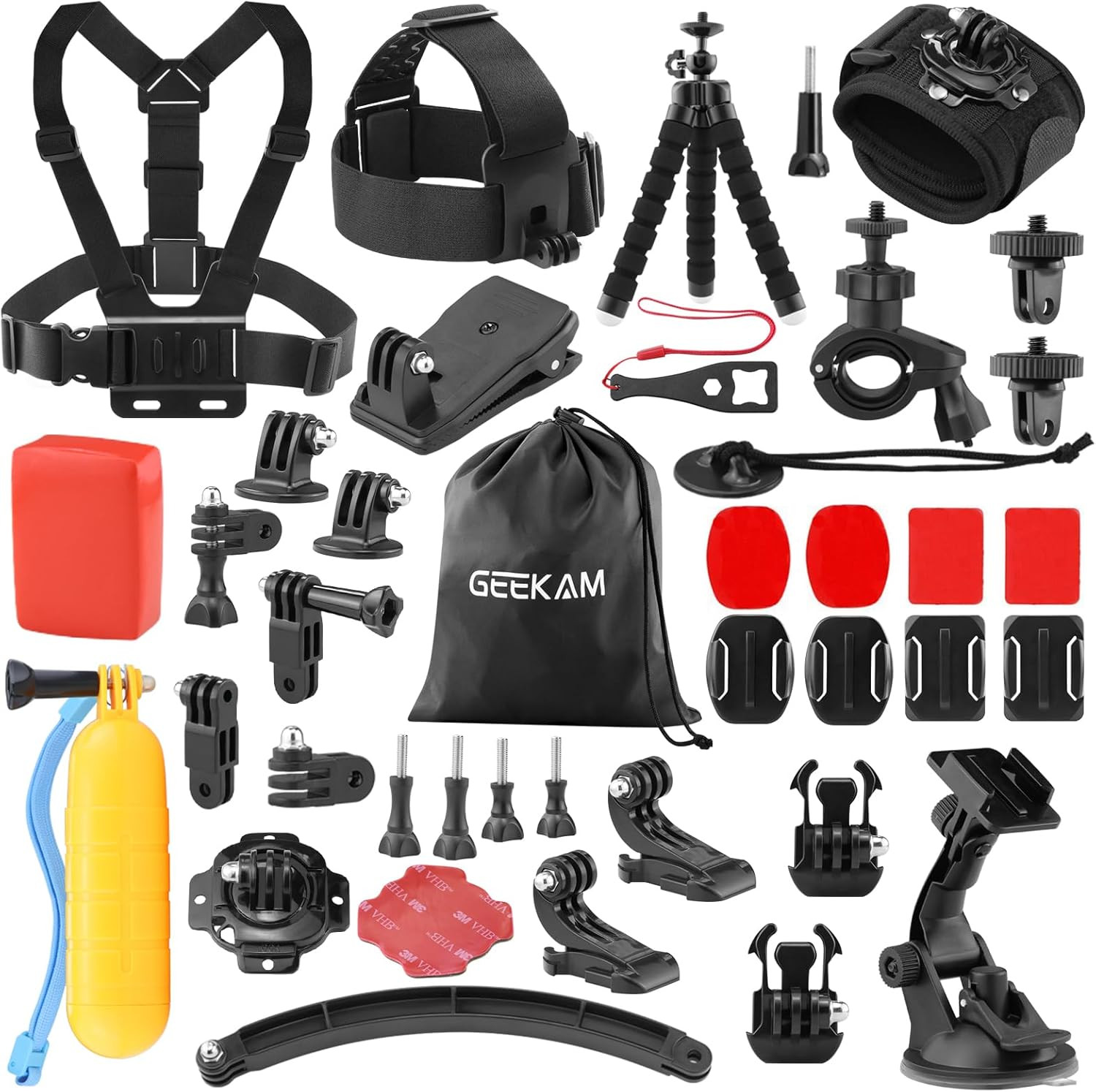 Action Camera Accessories Kit - Compatible for Gopro, AKASO, Campark, Crosstour,