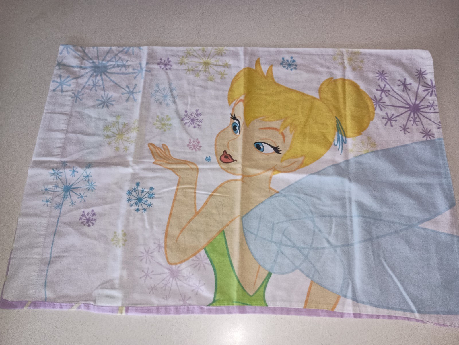 Vtg Tinkerbell TINK Standard 21x29 Pillowcase