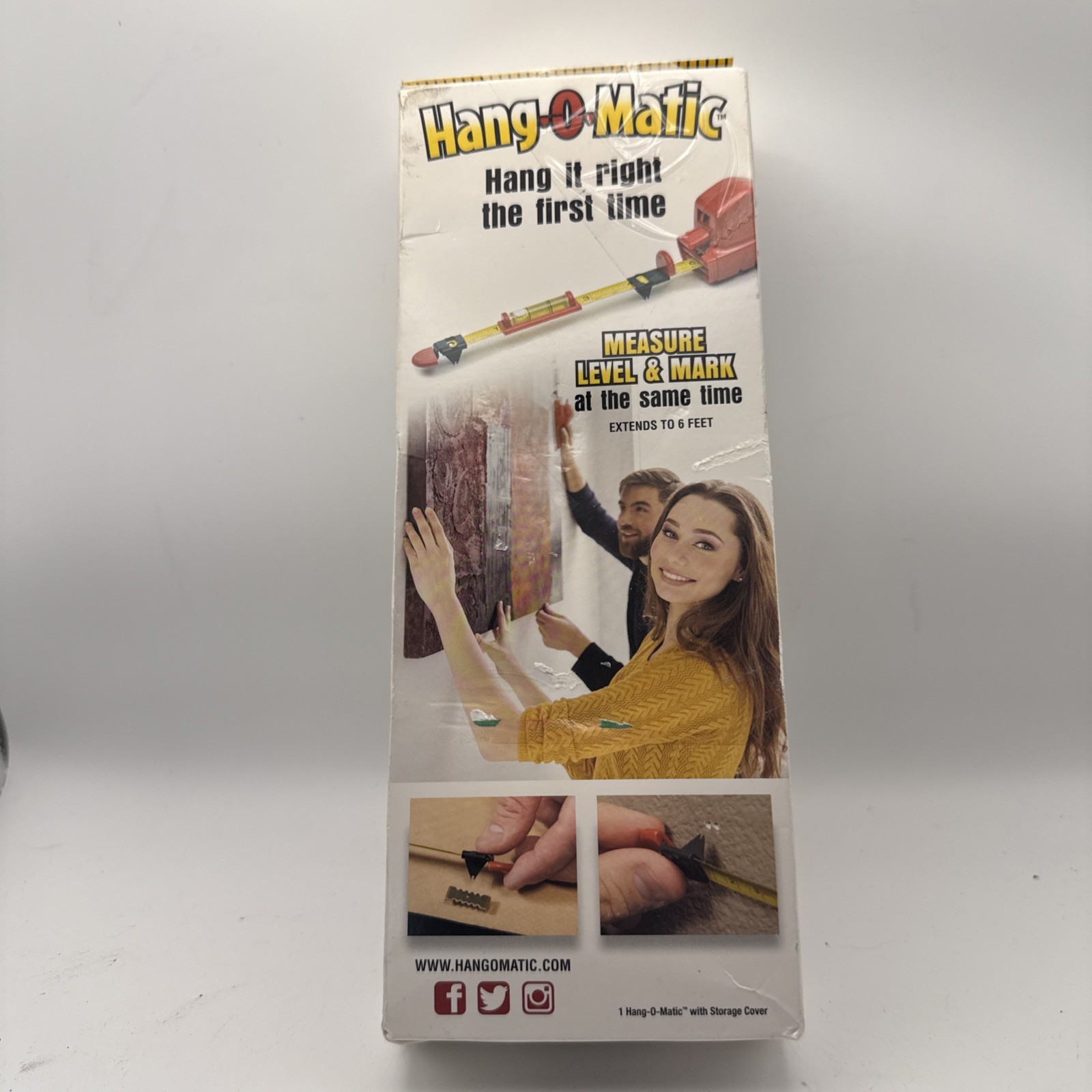 Hang-O-Matic All-in-One Wall Hanging Tool Pictures Frame Measure Level & Mark
