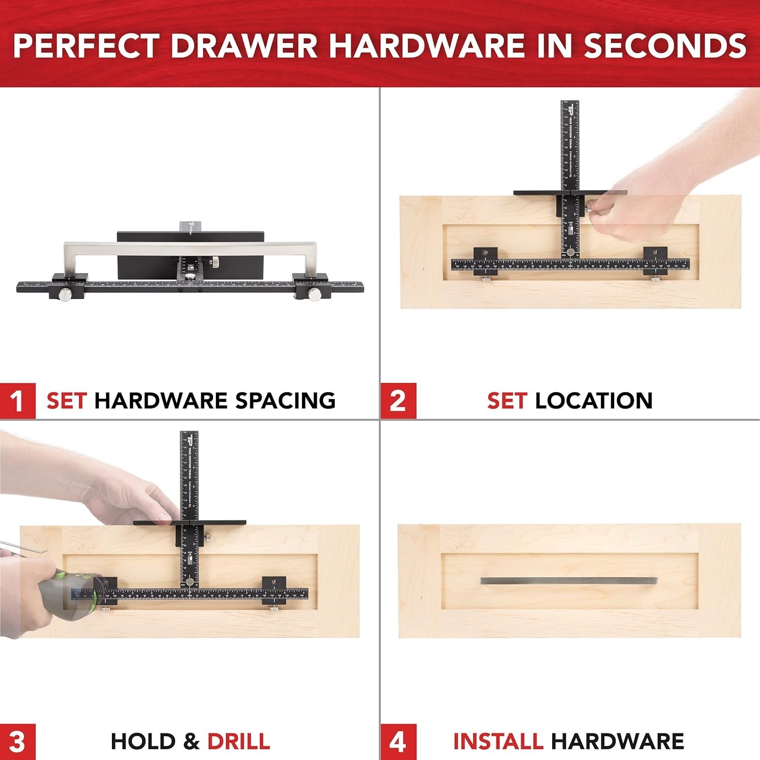 Original Cabinet Hardware Jig - Made in USA - Most Accurate Tool for Knobs and P