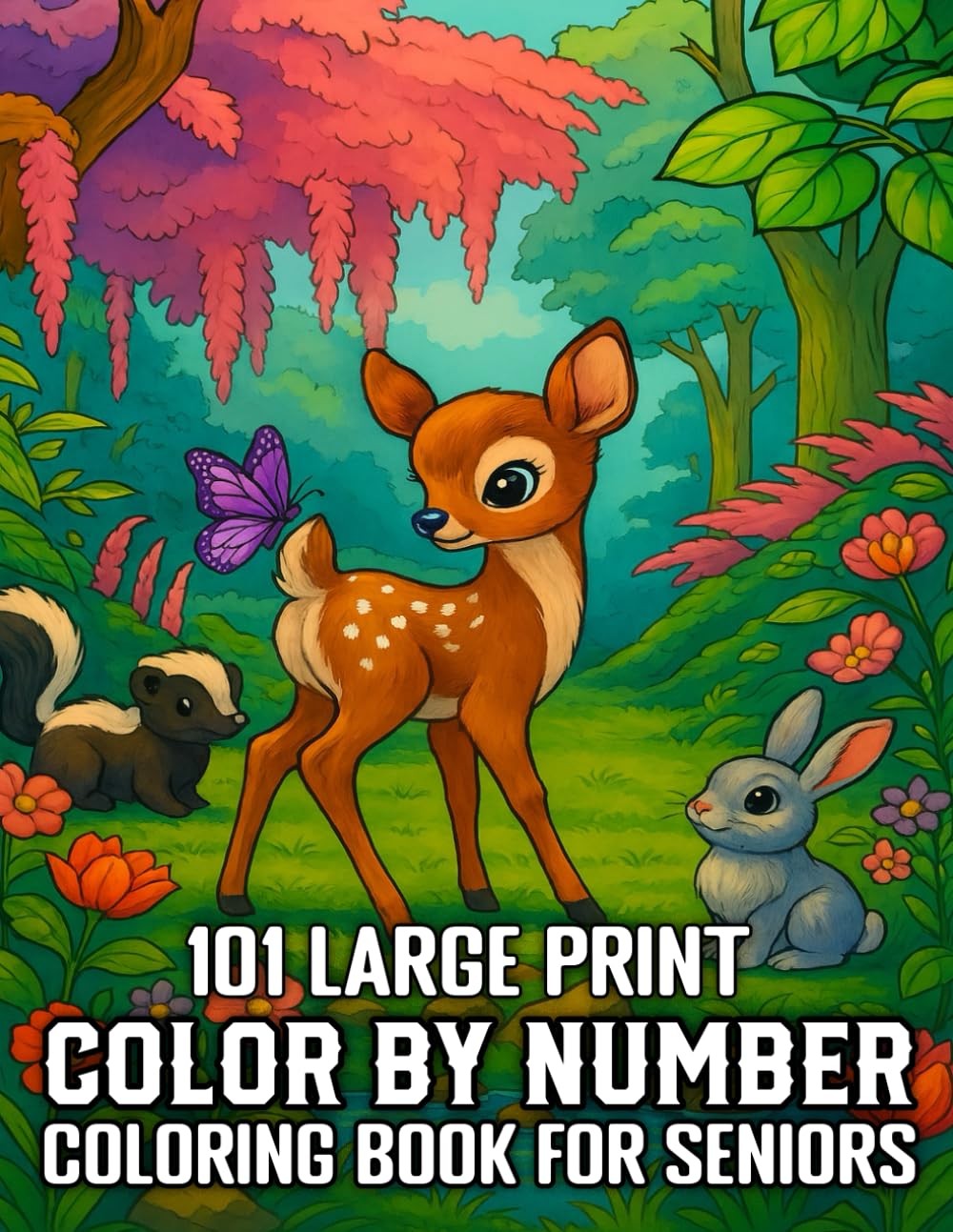 101 Large Print Color By Number Coloring Book For Seniors: Color By Number for A