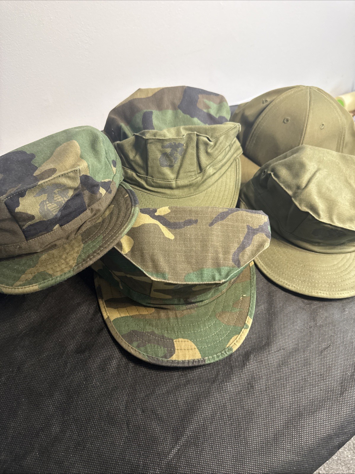 Authentic U.S. Military Woodland BDU Utility Cap Lot Of 8