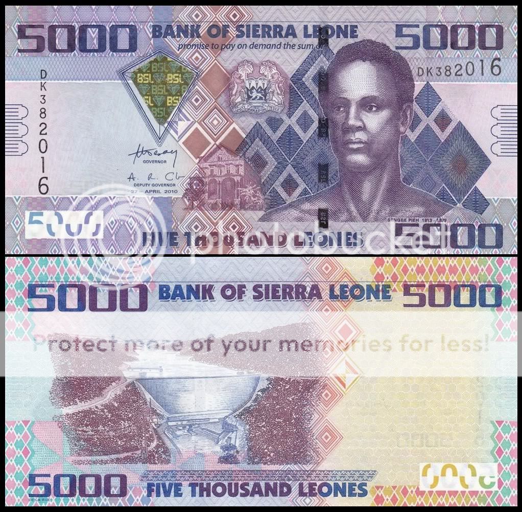 Sierra Leone 5000 Leones 2010 P32a UNC