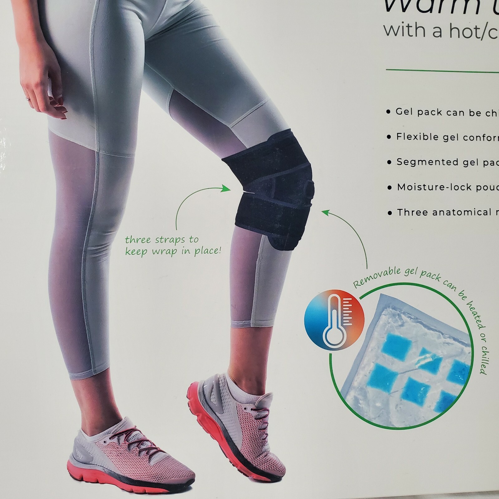 Natra Cure Hot / Cold Knee Wrap Small / Medium With Removeable Gel Pack