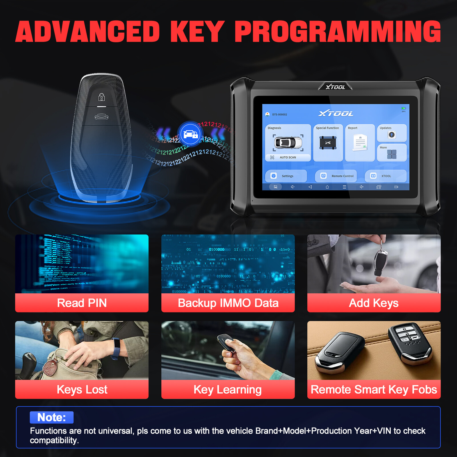 XTOOL D7S V2.0 All System Diagnostic Bi-Directional Scan Tool Key & ECU Coding