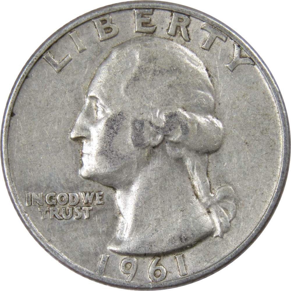 1961 D Washington Quarter Circulated Silver 25c Coin Collectible