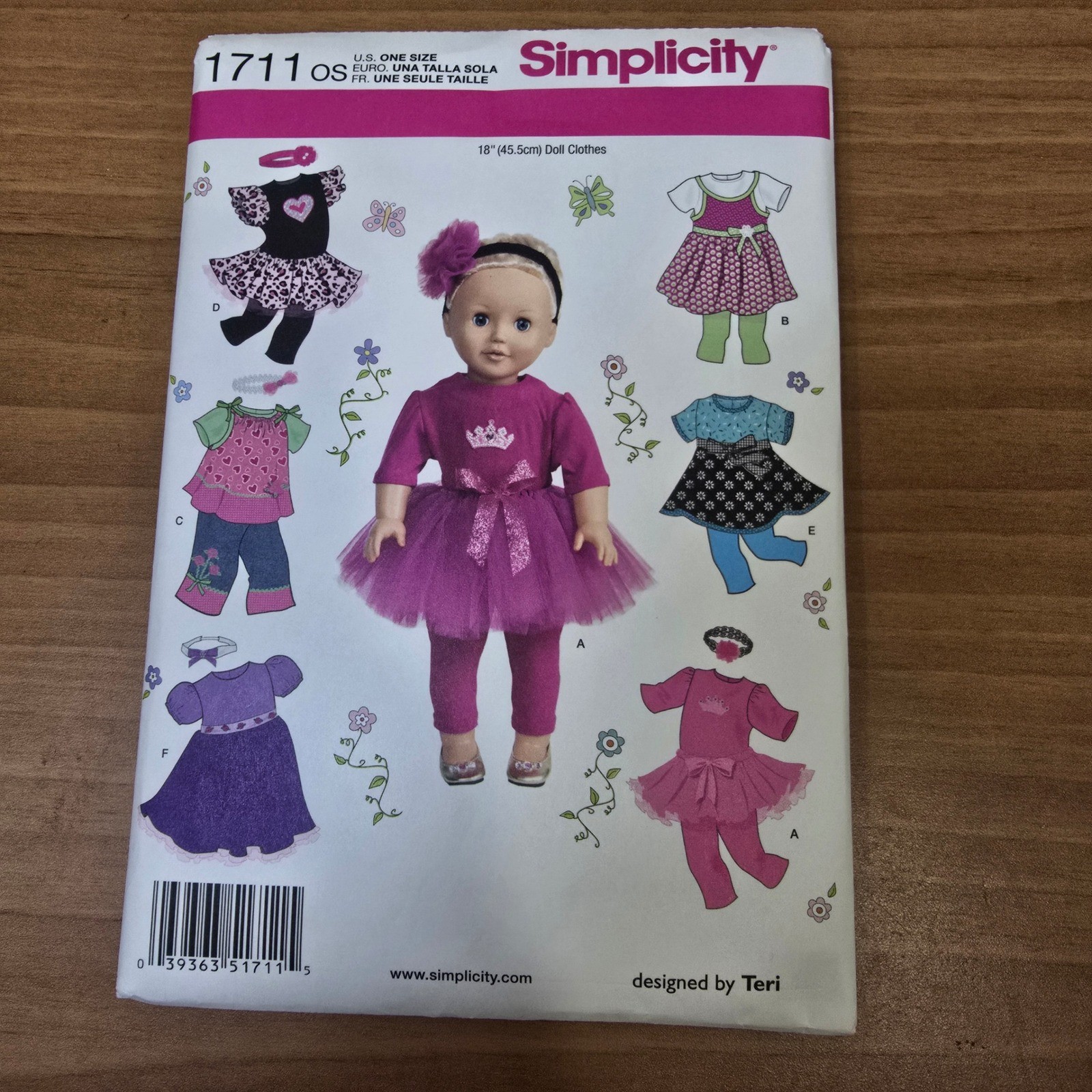 Simplicity 1711 Doll Clothes Sewing Pattern 18 inch Doll Designed by Teri
