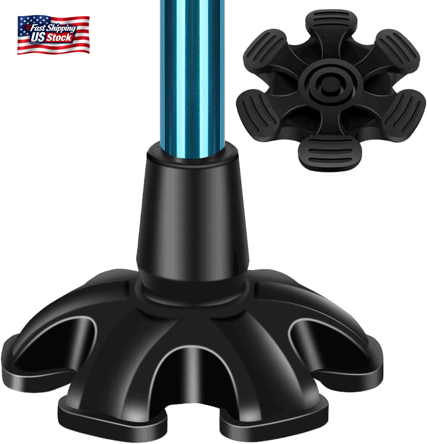 Supregear Cane Tip - Self Standing Heavy Duty Rubber Replacement for Walking Can