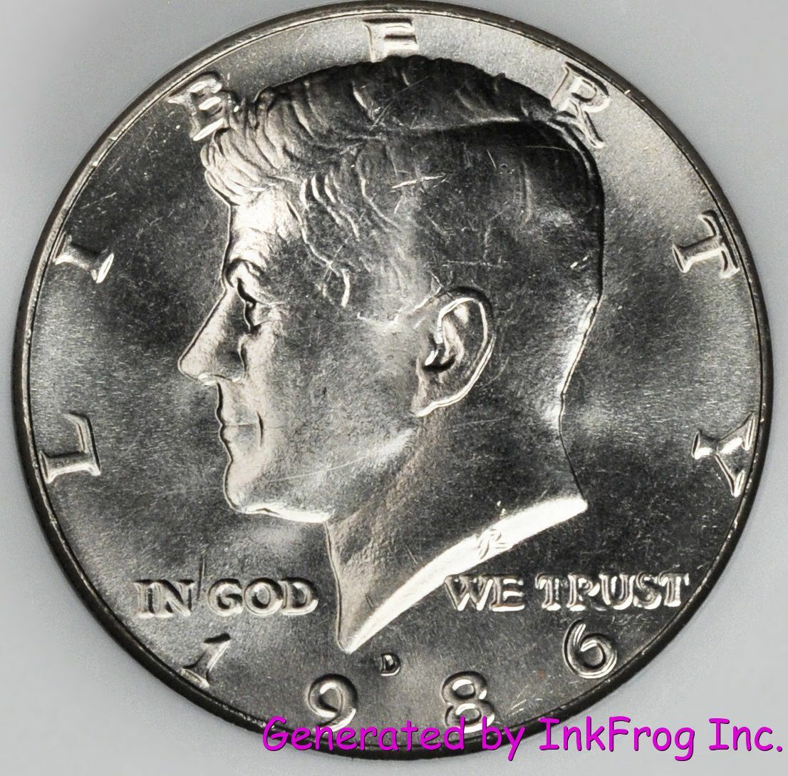 1986 P & D Kennedy Half Dollar Gem Bu 2 Coin Set