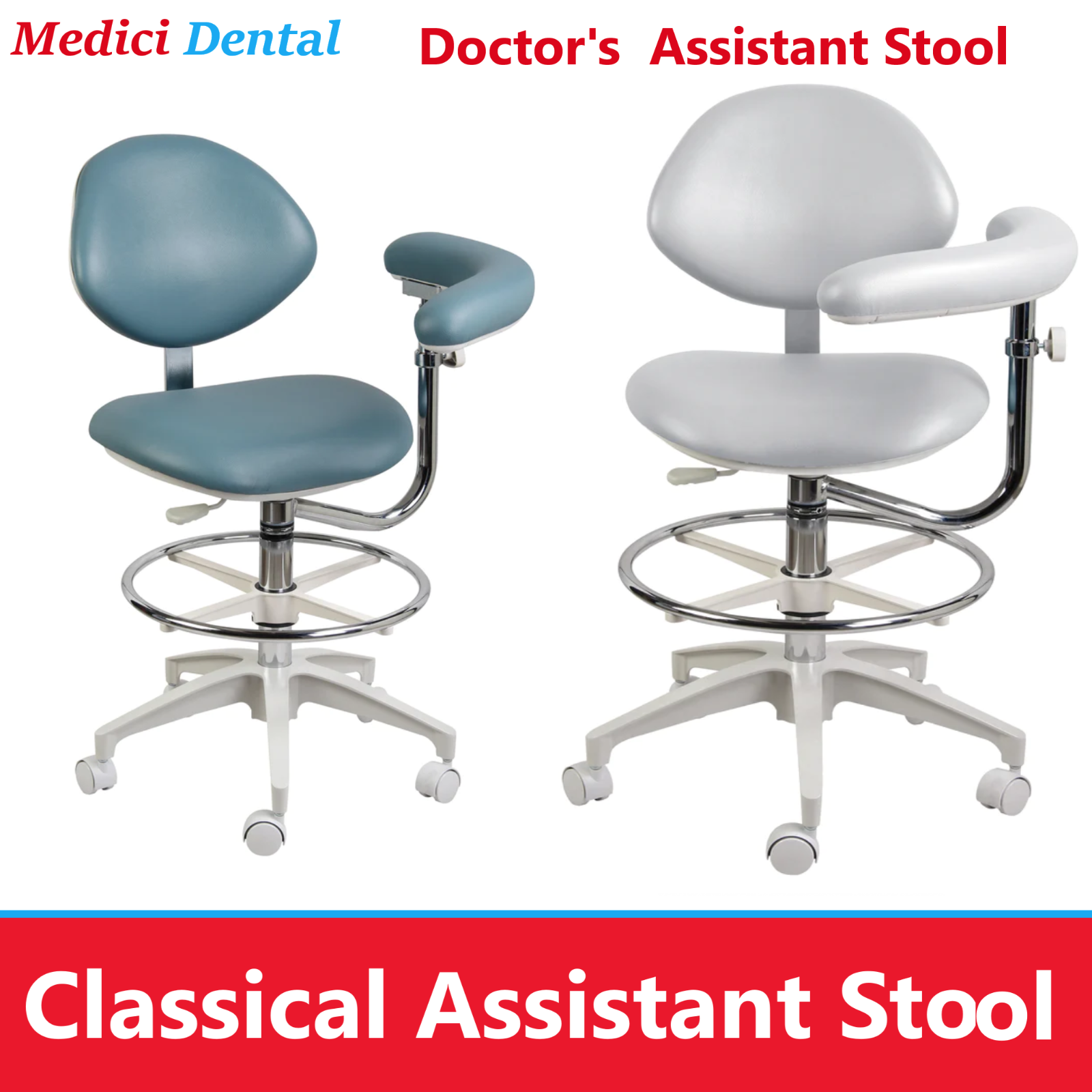 Dental Rimostool Classical Plus Doctor Assistant Stool, Wide Back, 2 Year Wrrty!