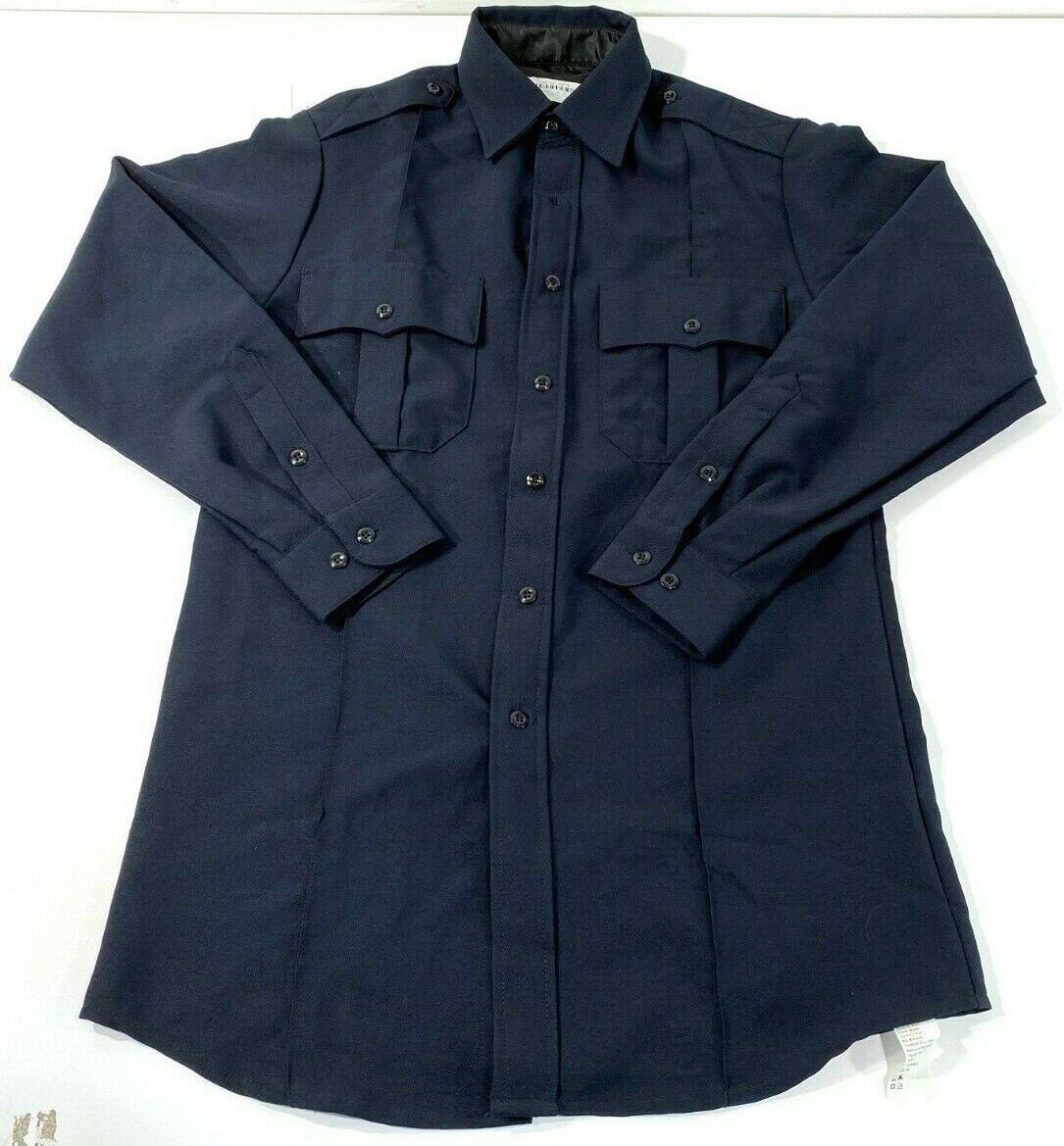 NWOT 20.5 BLAUER MENS L/S ZIPPERED POLYESTER SHIRT 8600-Z DARK NAVY 20.5 x 39