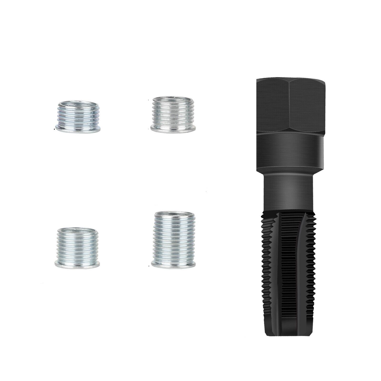 14mm Spark Plug Rethread Thread Repair Tool Reamer Tap Inserts Kit M14 x1.25