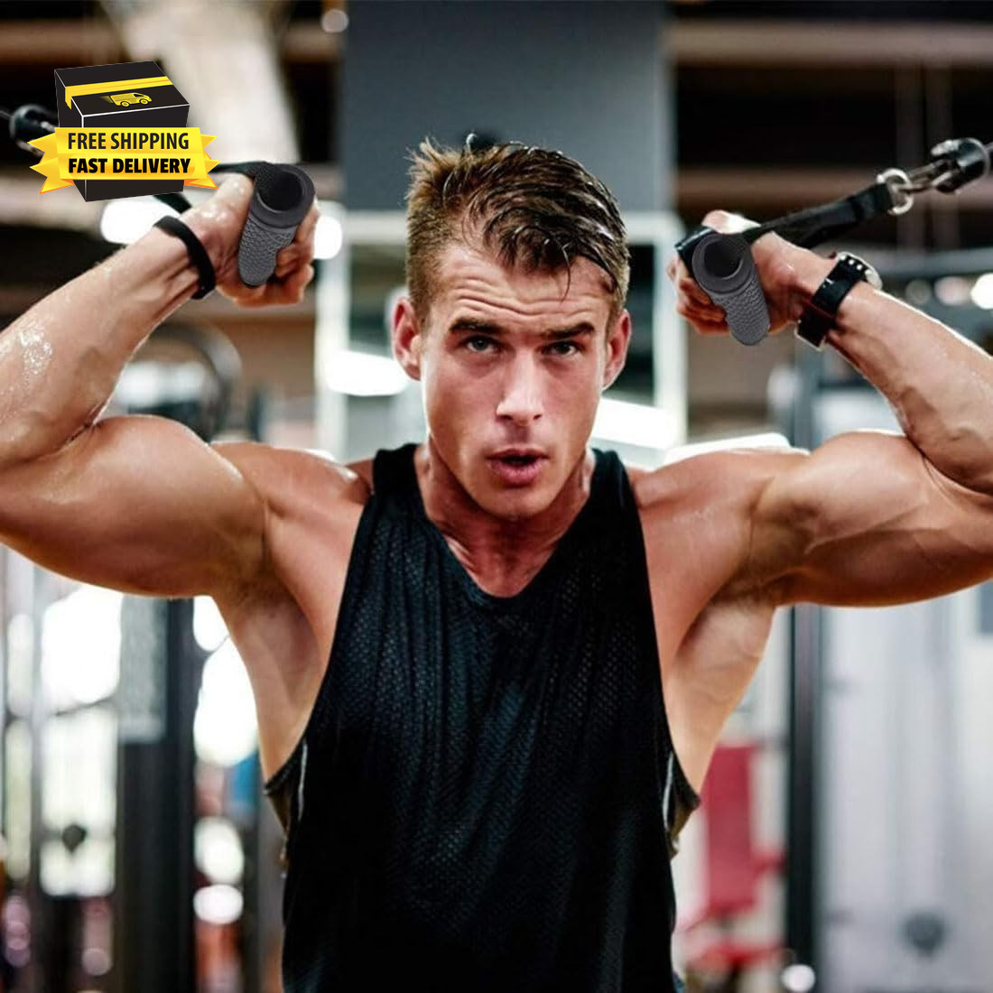 Exercise Handle Workout Handle Heavy Duty Grip Resistance Bands Handles Webbing