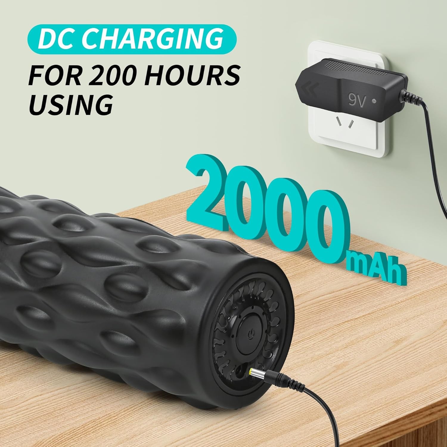 High-Density Vibrating Foam Roller Black with 4 Customizable Speeds for Deep