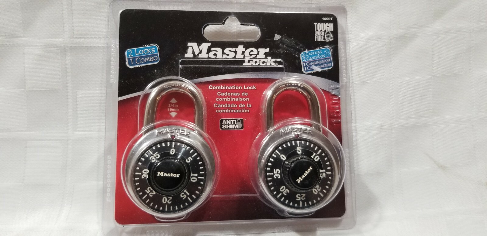 New Sealed TWO MASTER LOCK COMBINATION PADLOCKS Same Numbers STEEL 1500T D8