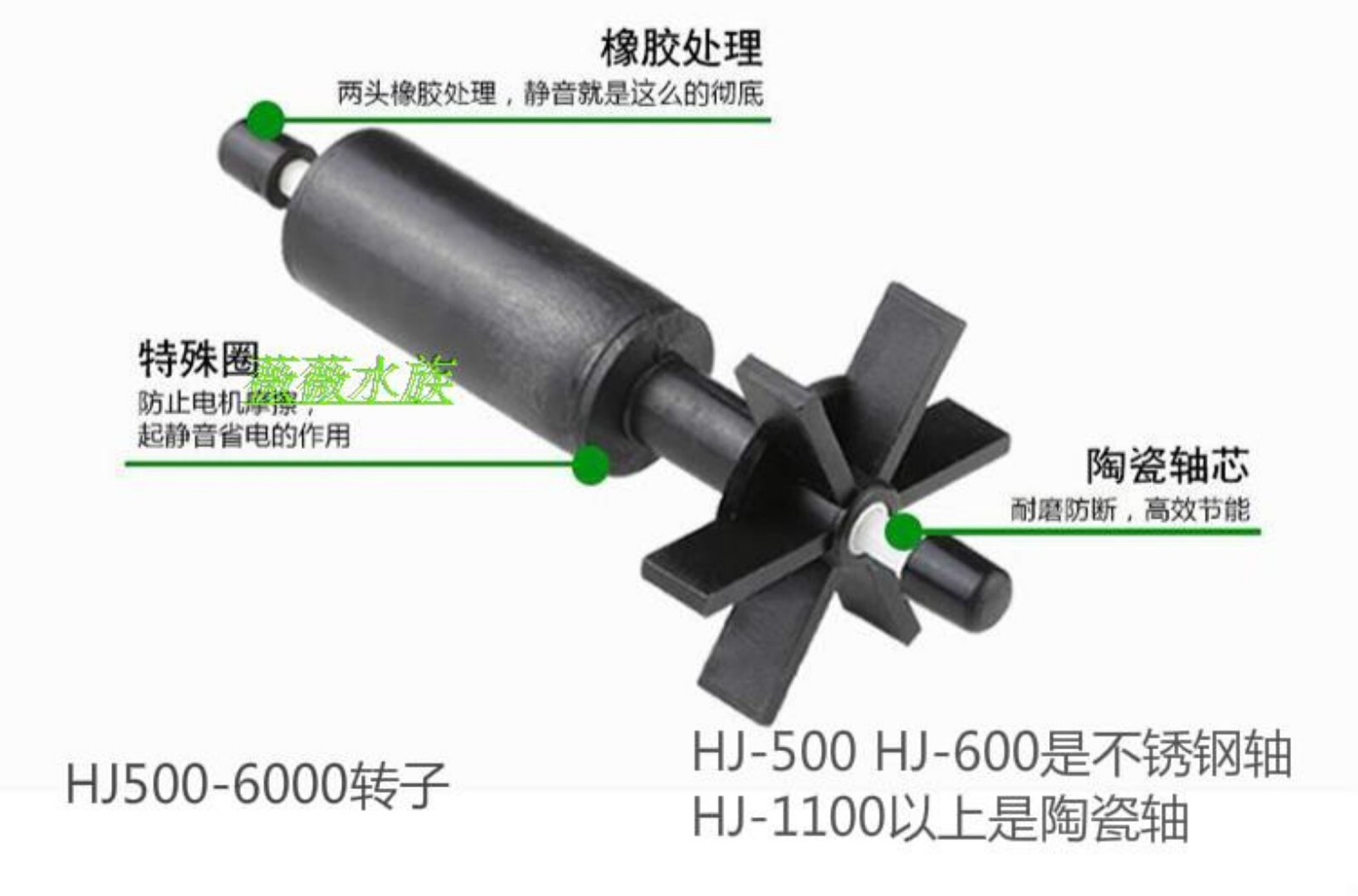 sunsun pump HJ-1100 HJ 1500 2200 2500 3000 4500 6000 5500 spare rotor and shaft