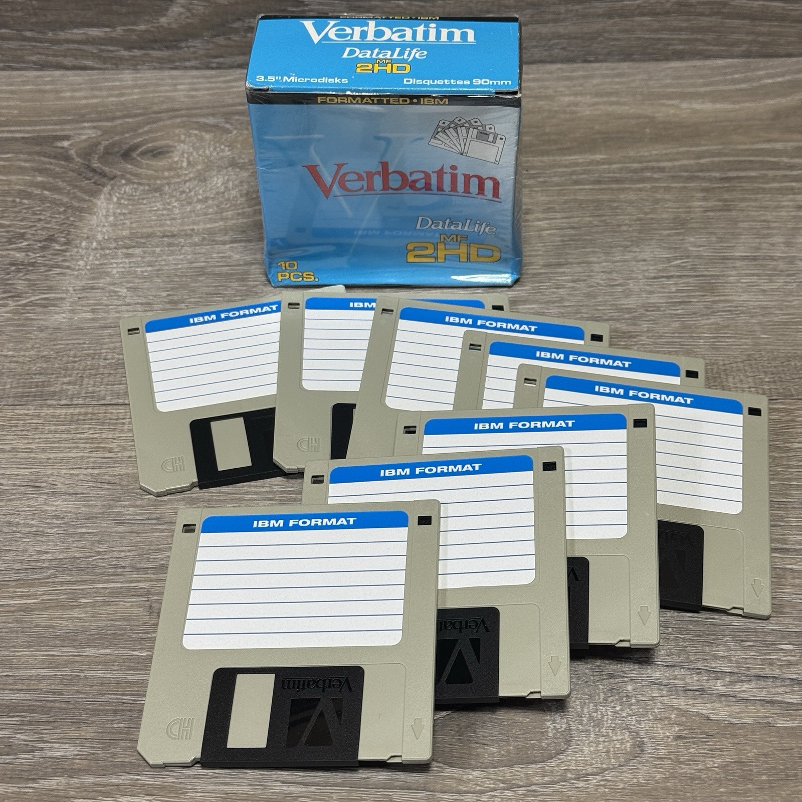 Verbatim DataLife Diskettes MF 2HD IBM Formatted 3.5" 1.44MB 8 of 10 #87410 90mm