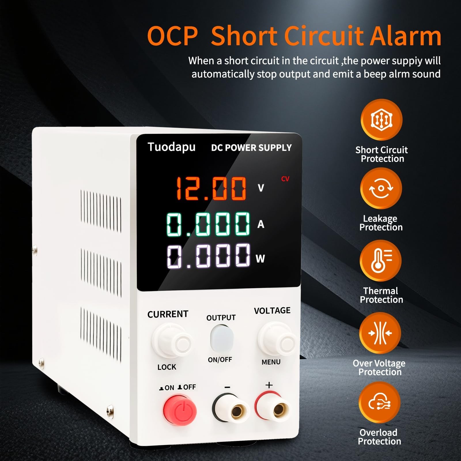 Adjustable DC Power Supply Variable Bench with Regulated Voltage Output – Pro...
