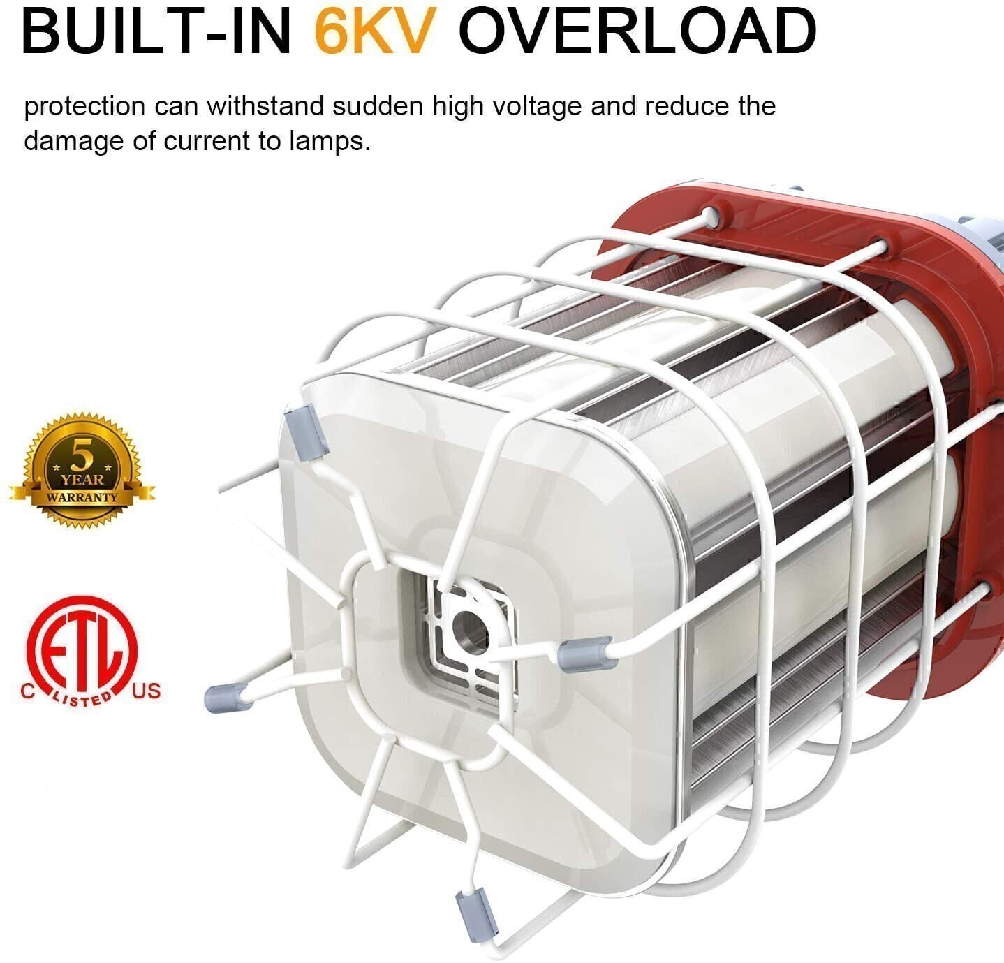 80W LED Temporary Work Light Linkable Construction Jobsite Projects Hanging Lamp