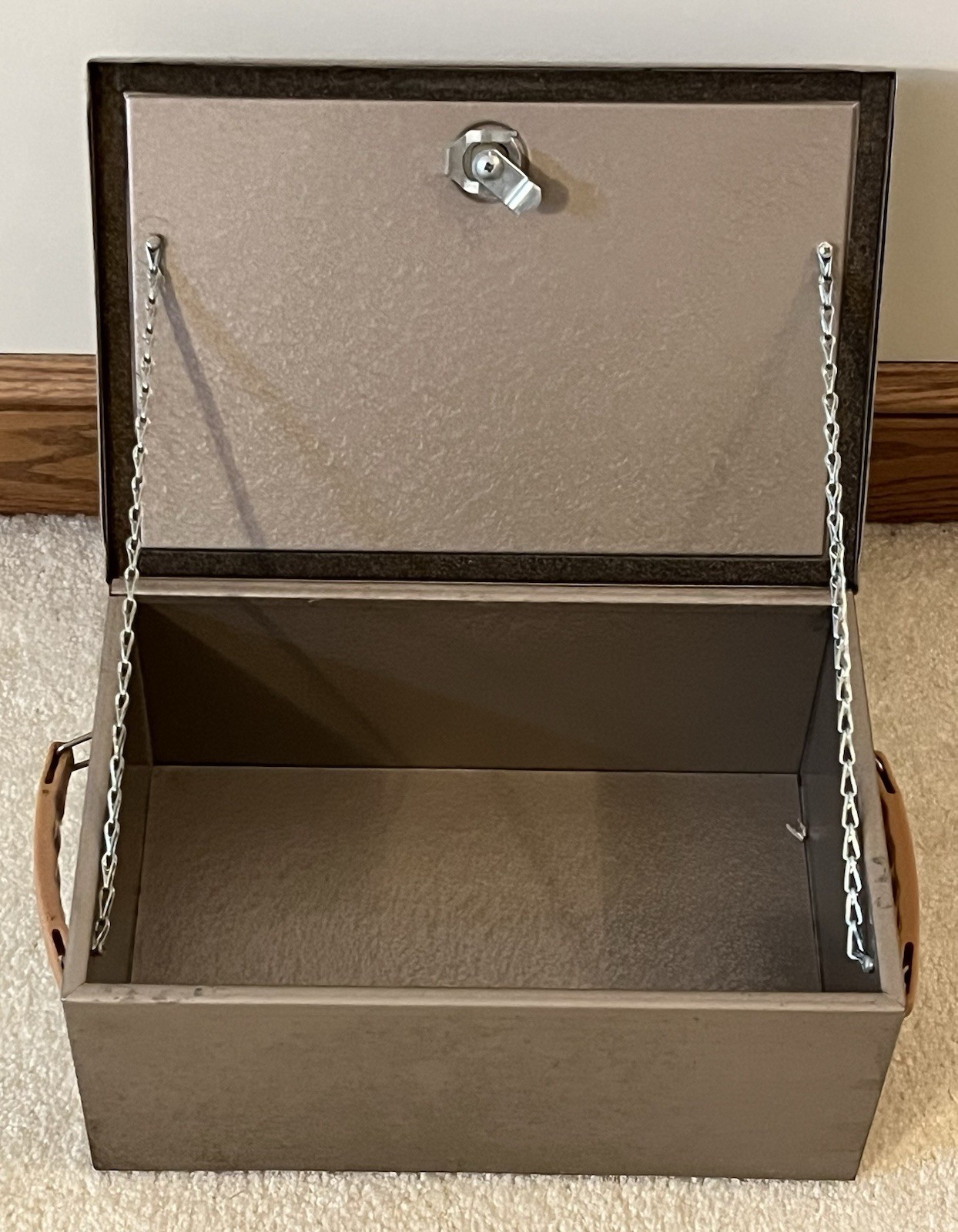 Vintage Insulated Metal Portable Fire Box, 13”x8.5” Interior, Double Handled VGC