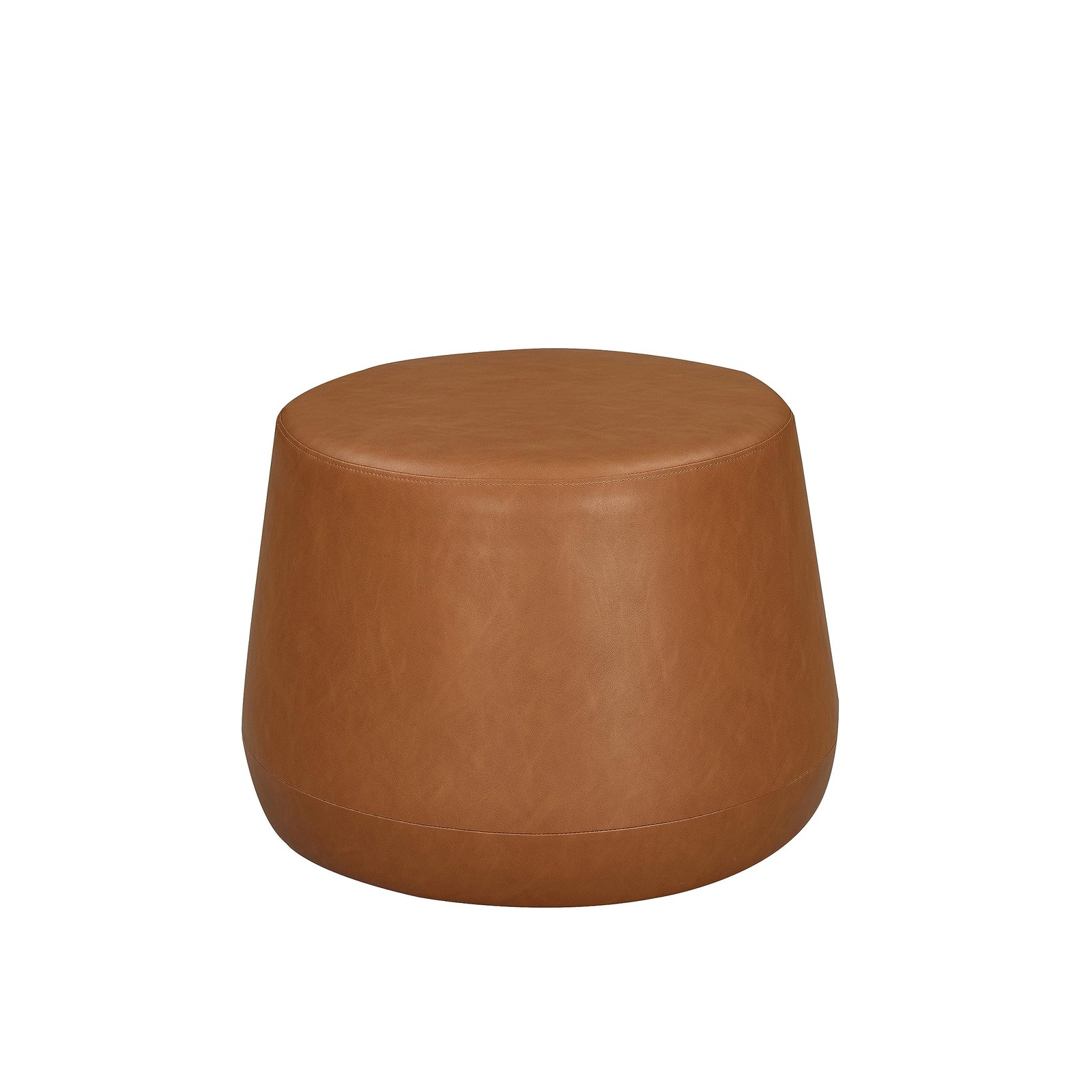Waverly 24" Thimble Ottoman, Urban Transitional, Fully Assembled, Vegan Leath...