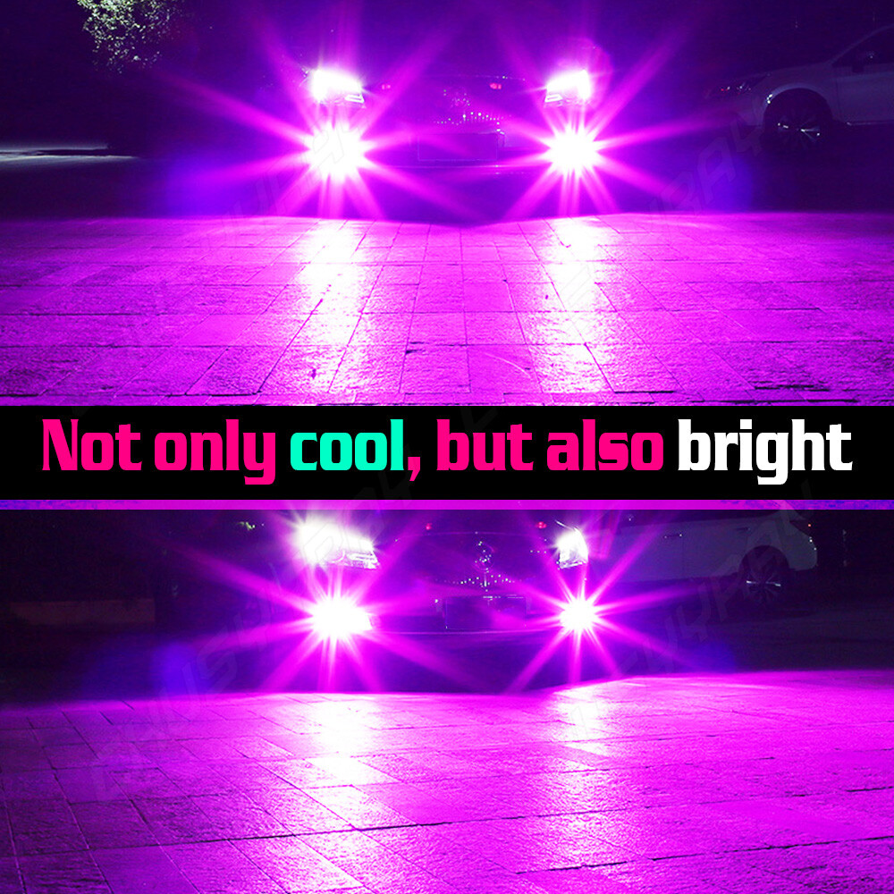 2× H11 H8 H9 LED Bulbs pink purple Super Bright Fog Lights High Power
