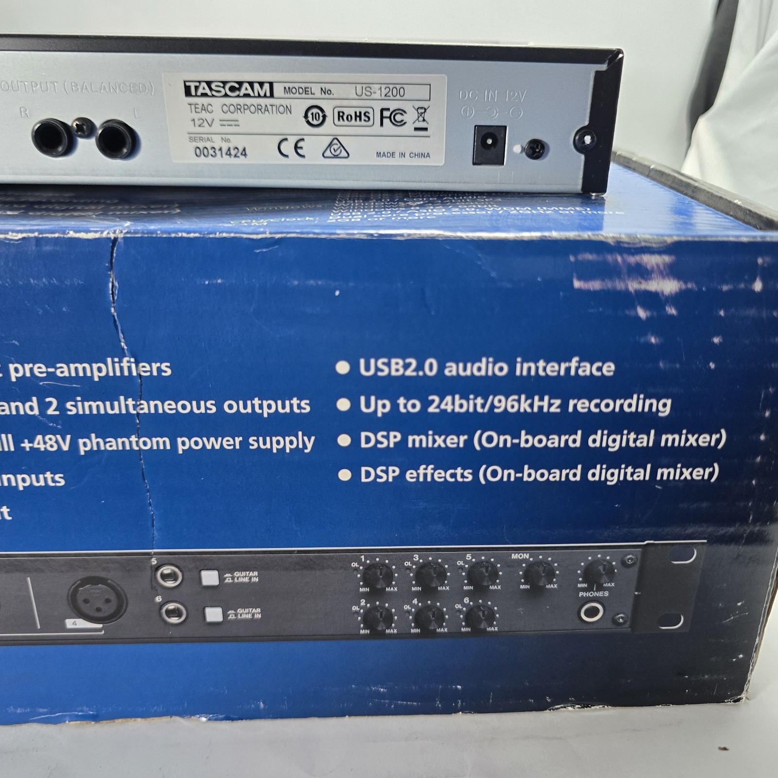 Tascam US-1200 USB 2.0 Audio Interface 6in 2out 96k/24bit Rackmount