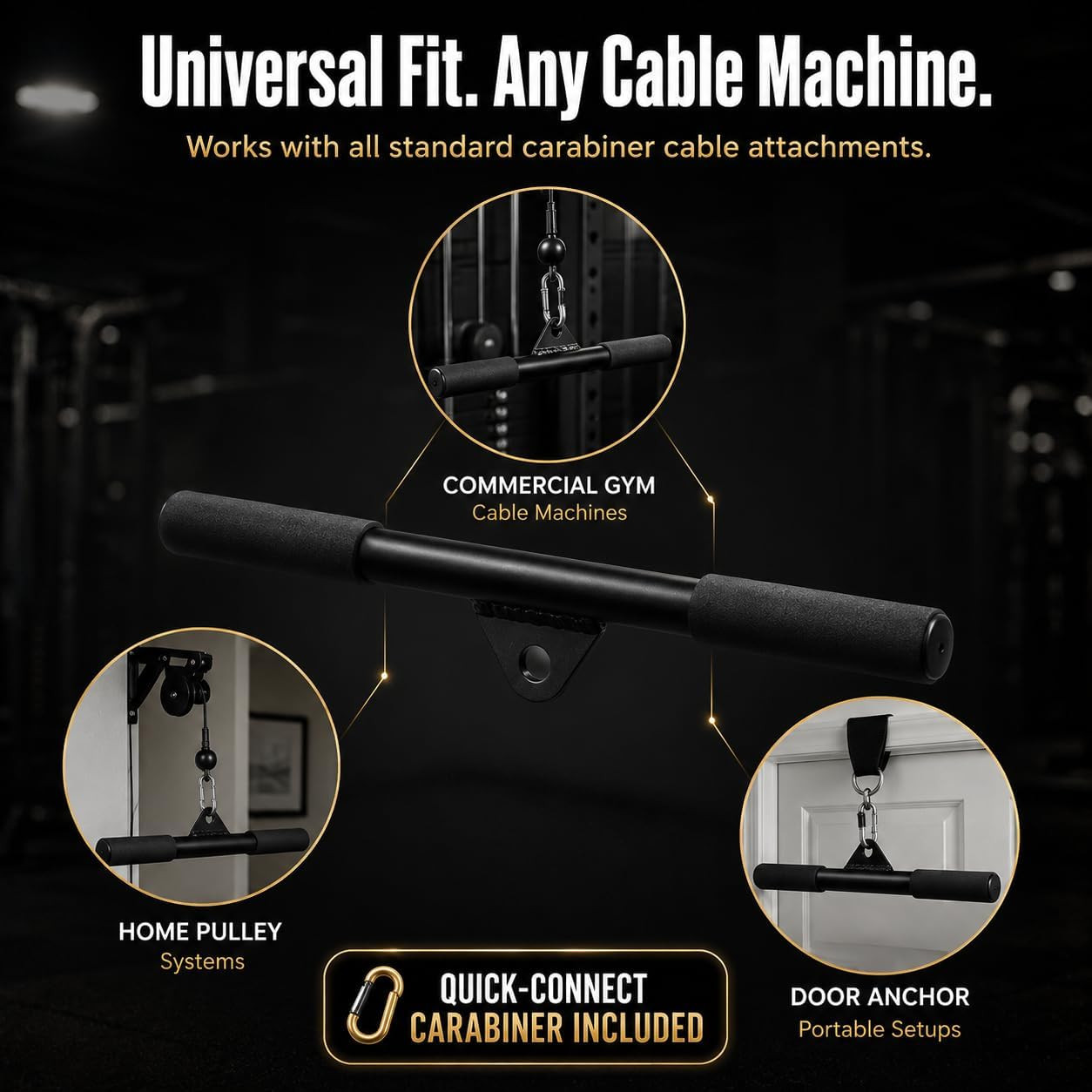 EVMT 15-Inch LAT Pulldown Attachments for Home Gym – LAT Pull down Bar, Cable Ma