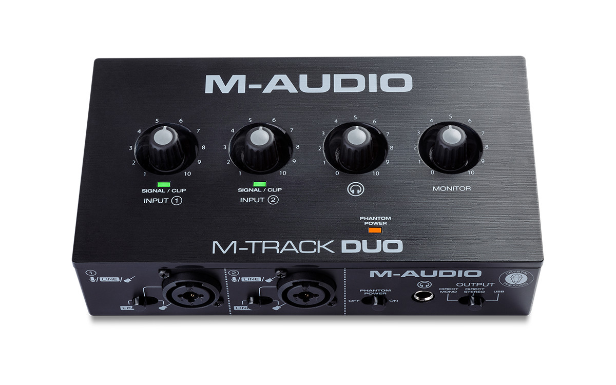 M-Audio M-Track Duo USB Audio Interface 2-Channel 2 Mic Inputs Phantom Power
