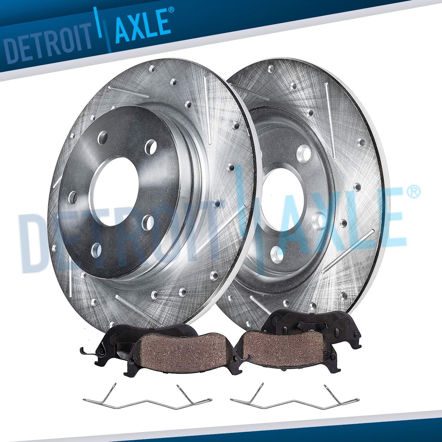 12.44" Rear Drilled Disc Brake Rotors Brake Pads for Ford Fusion Lincoln MKC MKZ