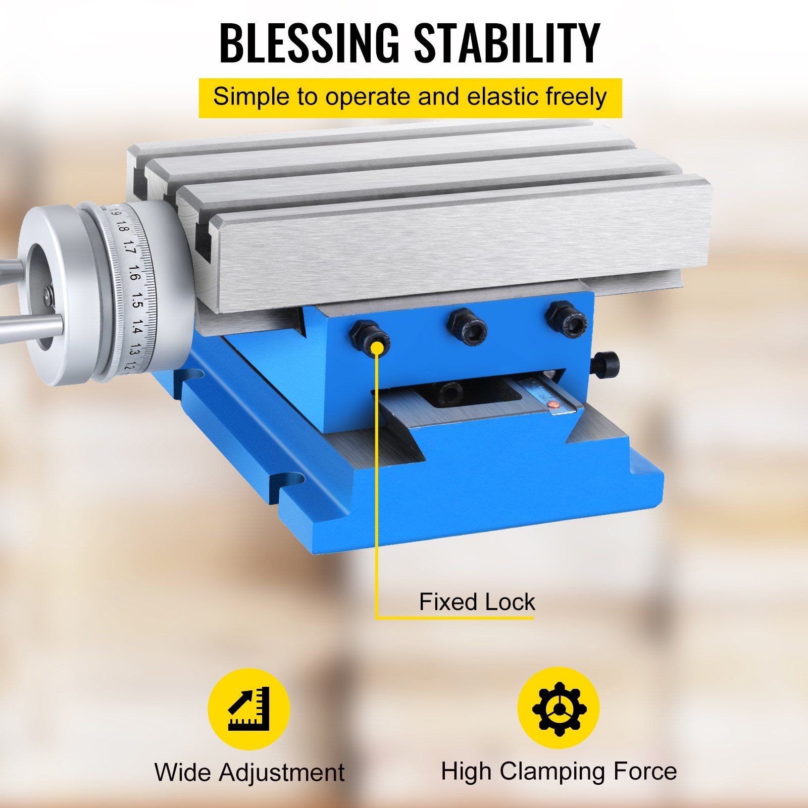 Adjustable Precision Cross Table 185x100mm, for Manual Milling Machines