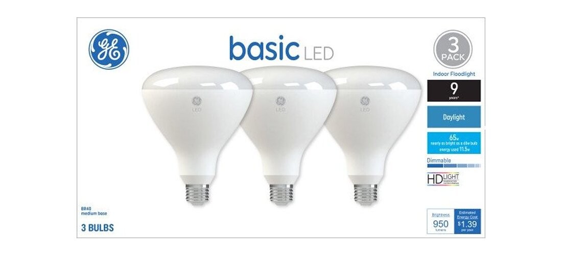GE LED Light Bulb, Spot and Flood, BR40 Lamp, 65 W Equivalent, E26 Medium Screw-