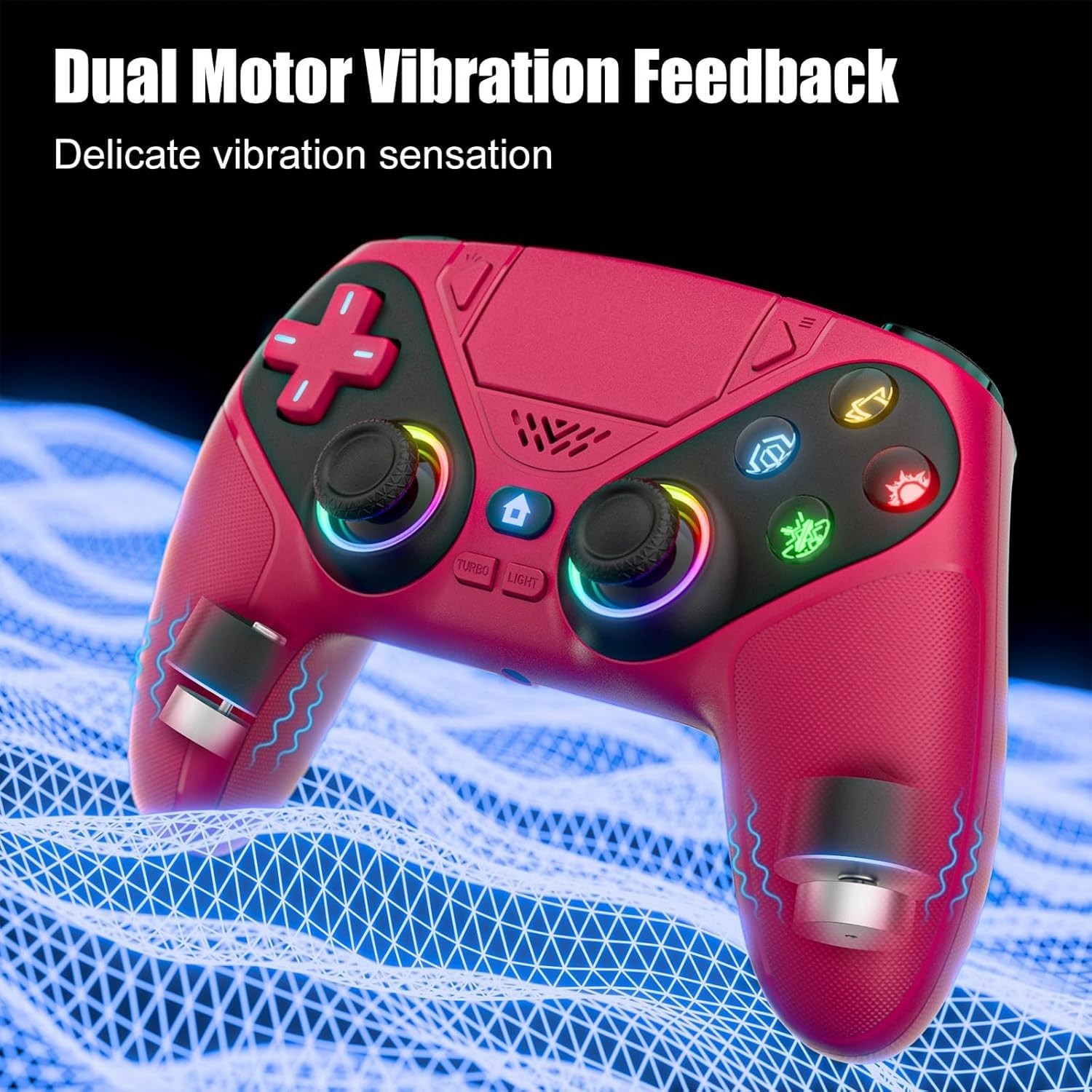 Gamrombo LED Wireless Controller for PS5, Compatible with PS5 Pro/Slim/Pc, Dual