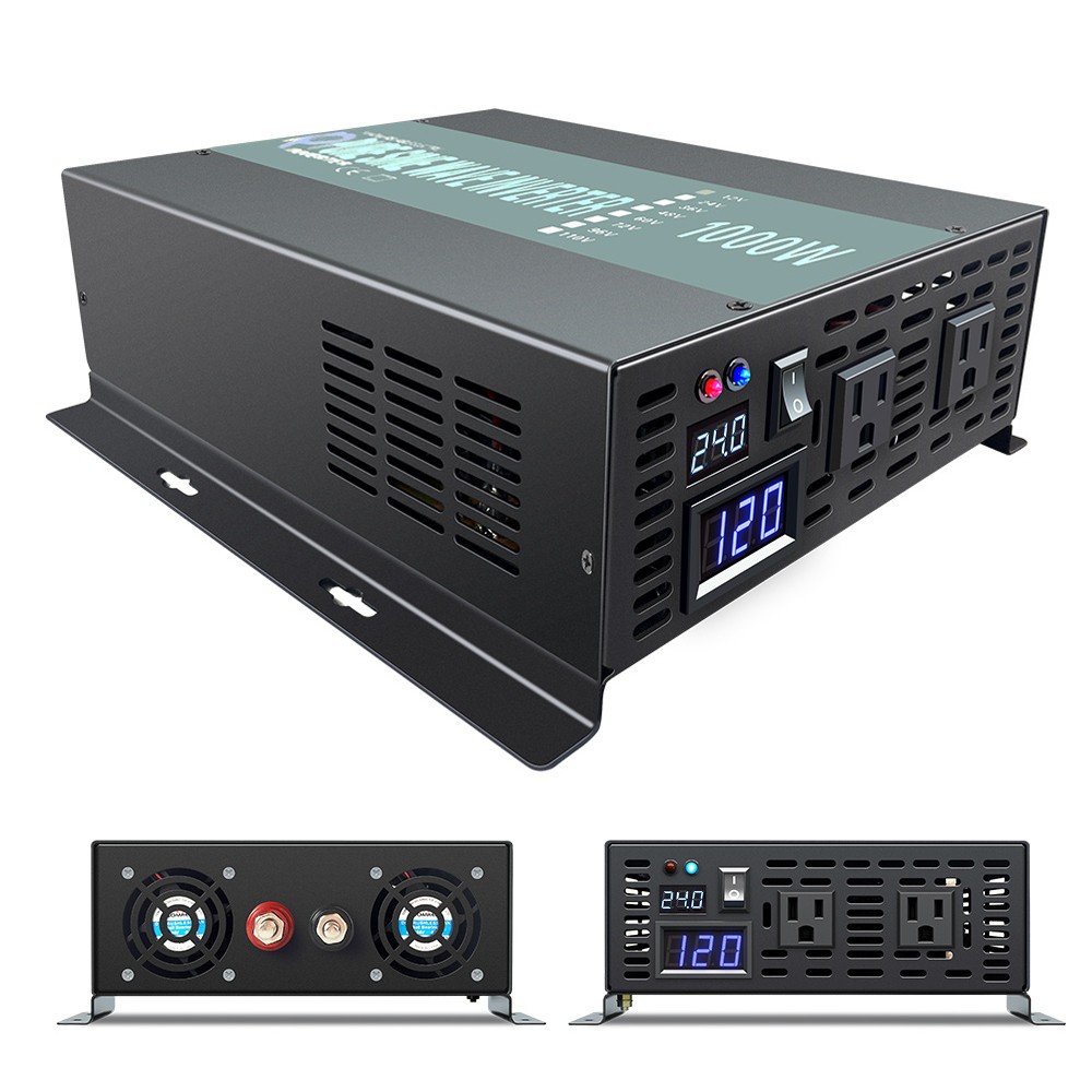 1000W 24V Pure Sine Wave Inverter Power Converter Truck Motor Car Solar Off Grid
