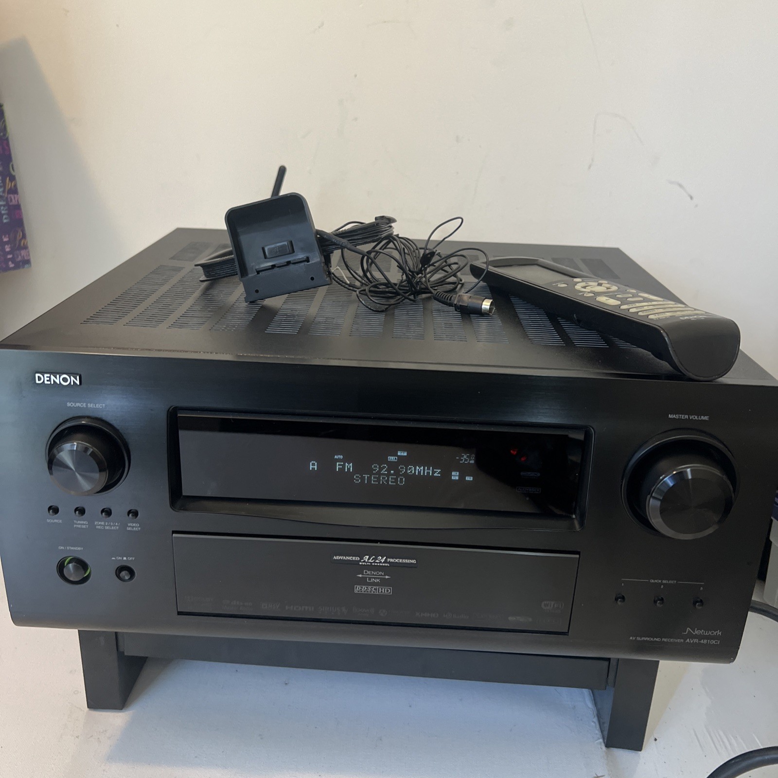 Denon AVR-4810CI Home Theater Receiver 9.3 CH W/ Remote & Others Bundle- Works