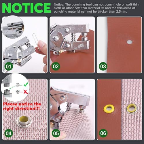406Pcs Eyelet/Grommet and Setting Kit with 3/16" Colored Eyelet Grommets