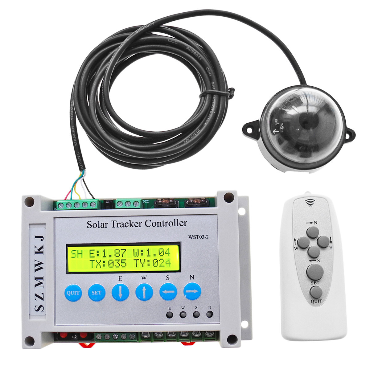Automatic Tracking Dual Axis Solar Panel Tracker Controller W/ Wind Speed Sensor