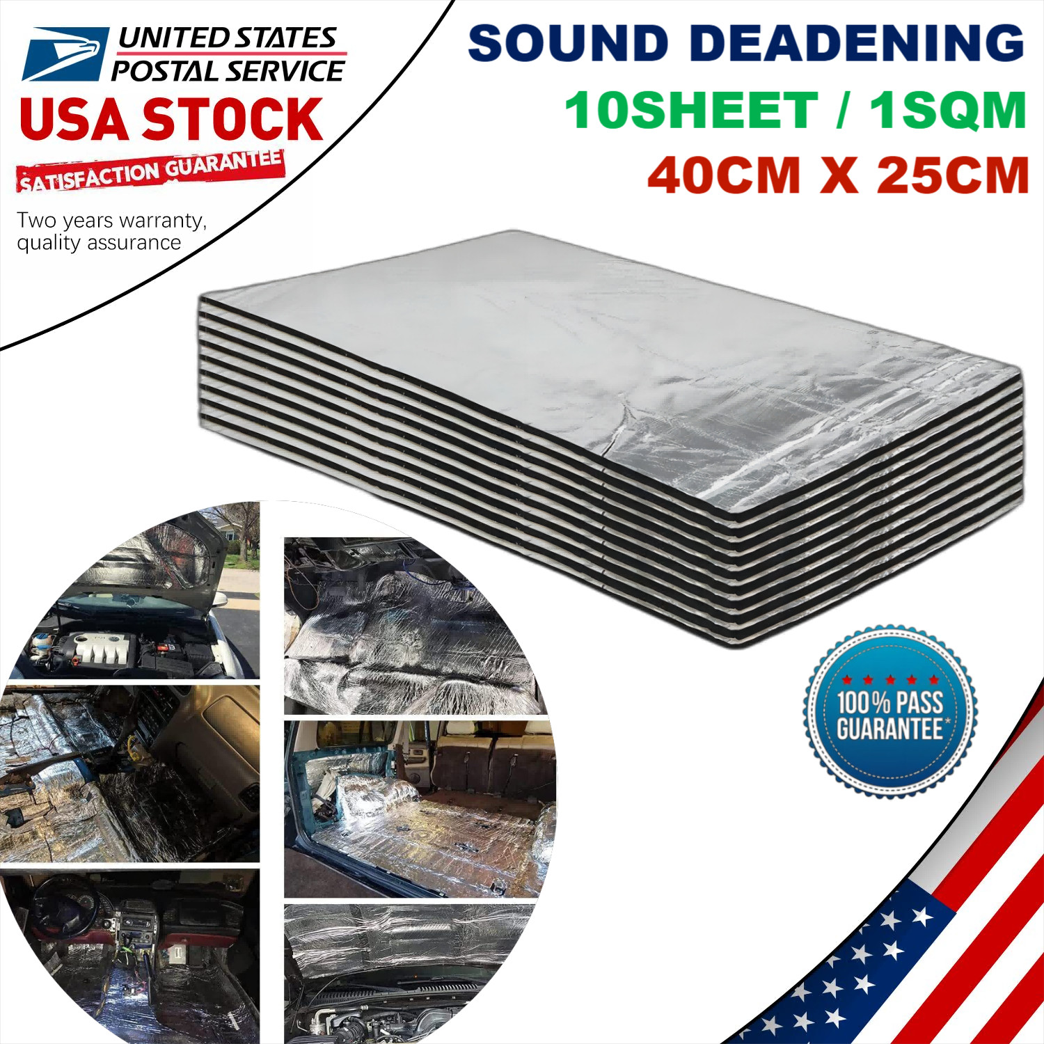 10 Sheets For reduction noise Car Sound Deadening heat insulation Mat 16''x10''