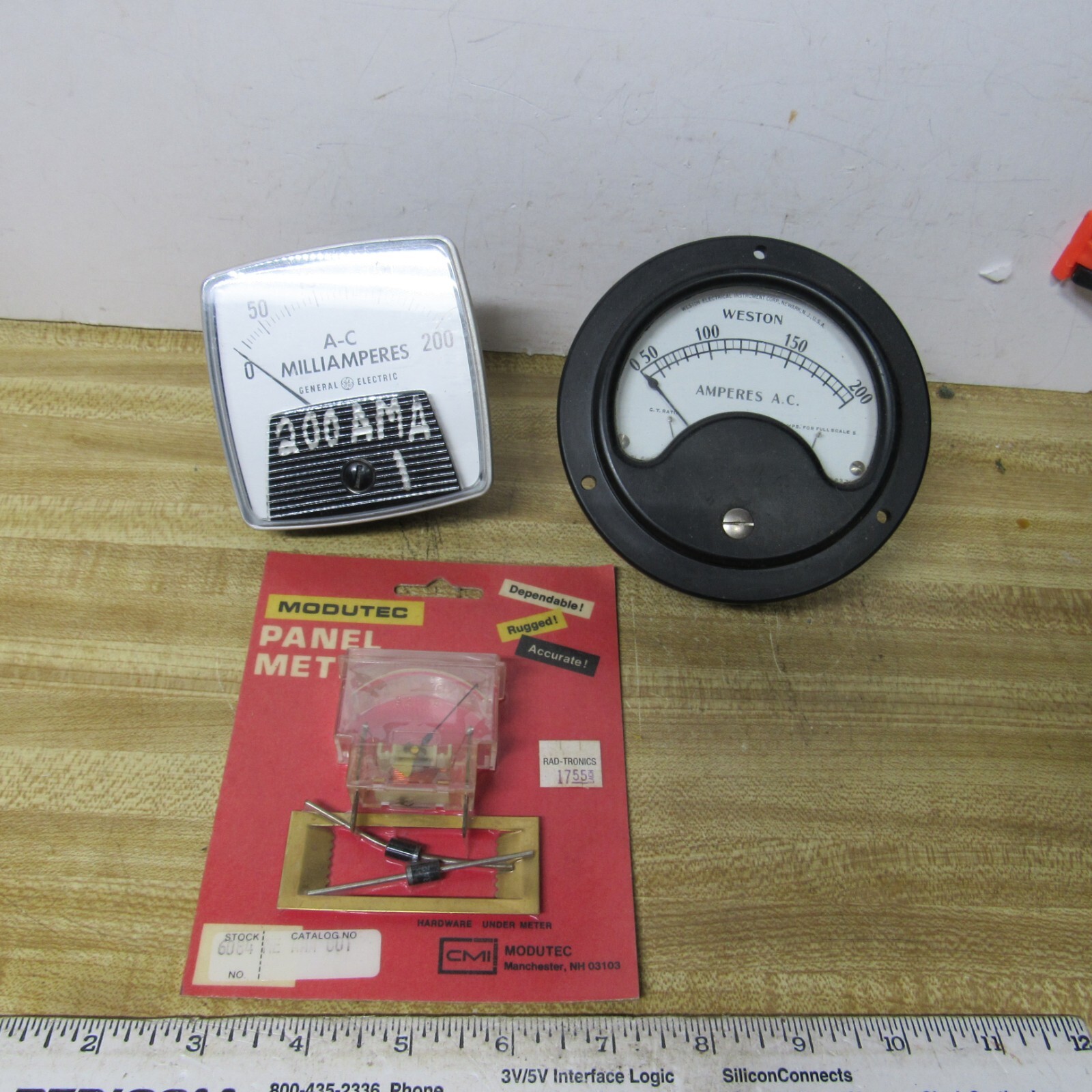 METER PANEL AC AMMETER 25 mA 200 mA 250 mA 1A 1.5A 5A 30A 50A