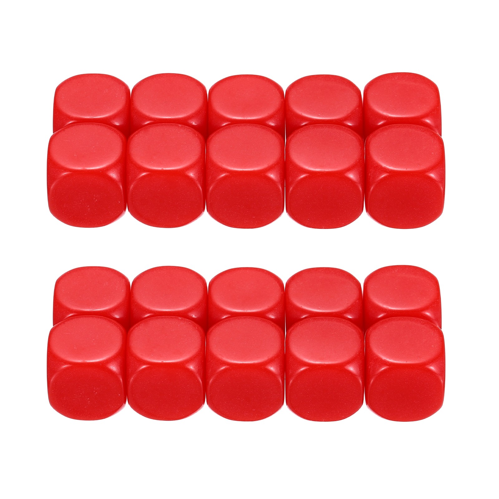 16mm Acrylic Dice Blank 20 Pcs Rounded Corner Dice for Board Games Red