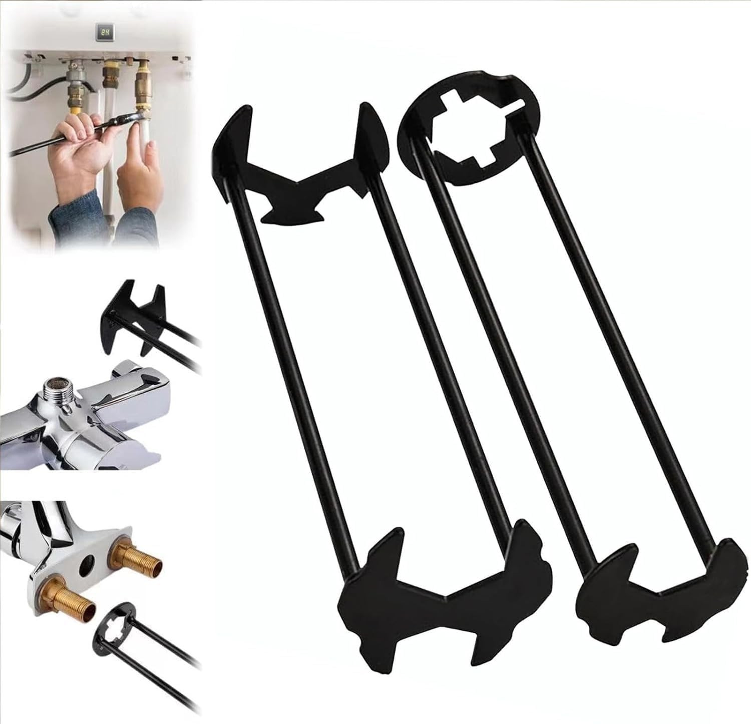2Pcs Multifunctional Sink Wrench-New Sink Wrench Faucet Tools Plumbing Fats ship