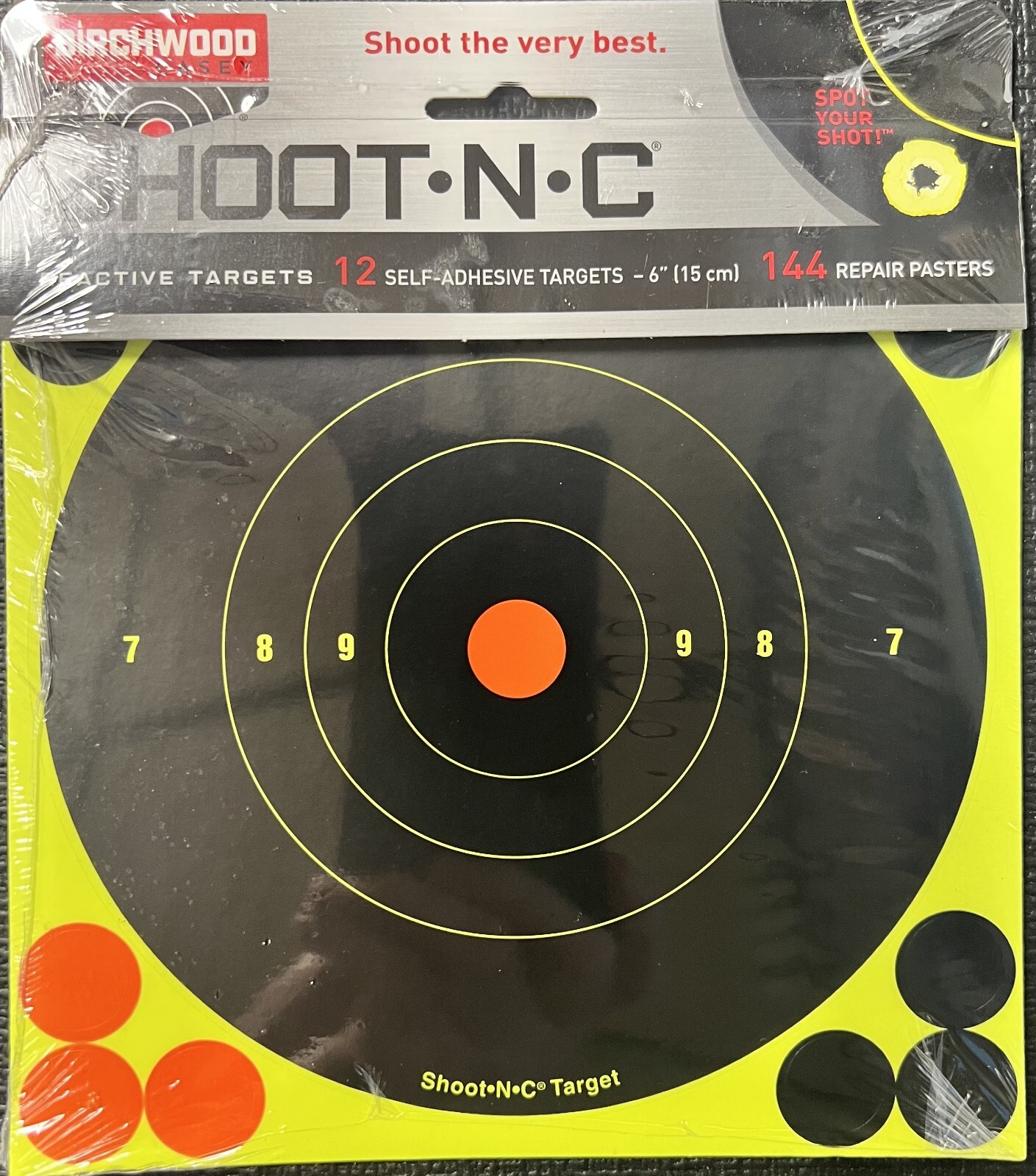 Shoot-N-C 6" Sight-In Reactive Targets - Highly Visible-12 TARGETS & 144 REPAIR