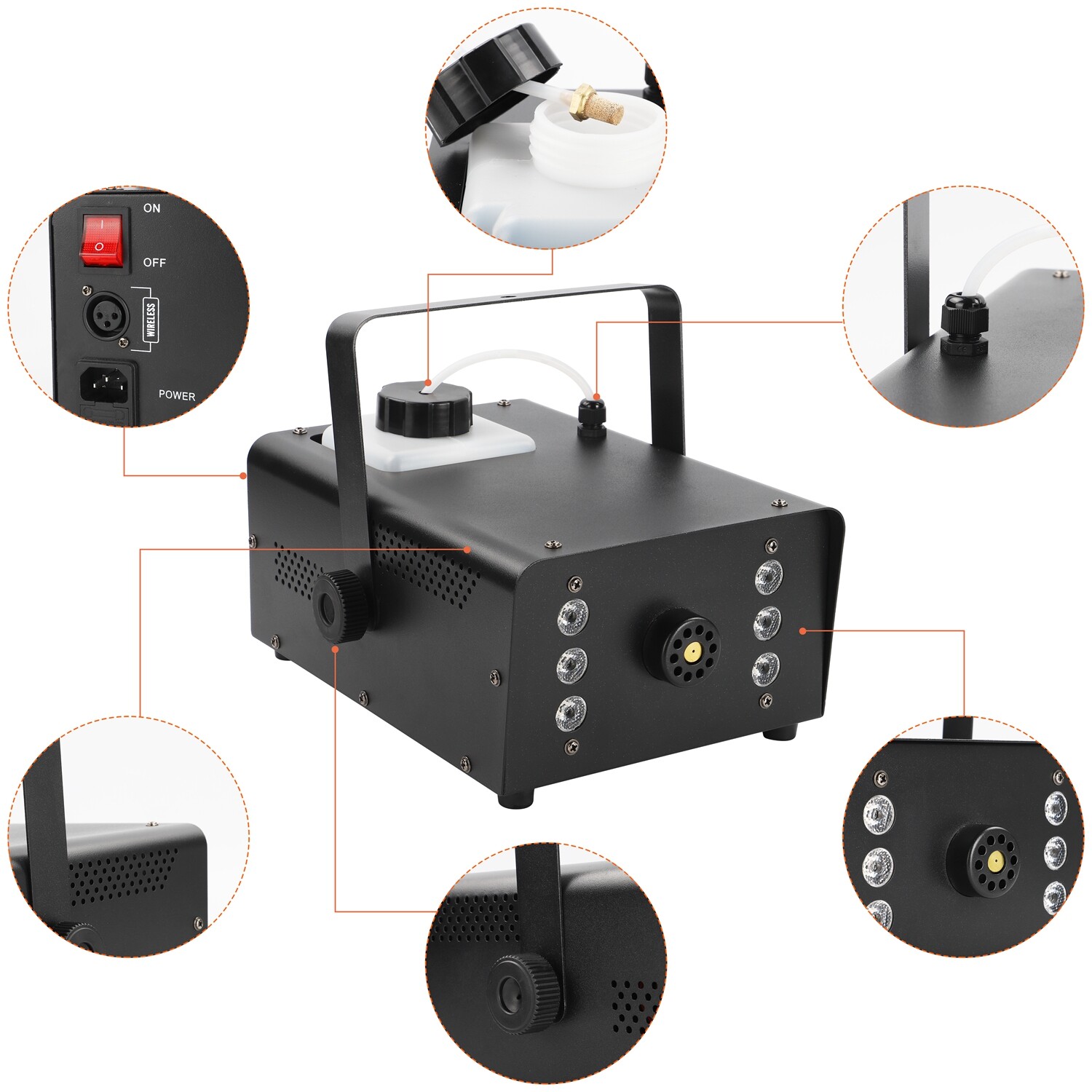1500W Fog RGB 3in1 6 LED DJ Smoke Machine Stage Show Decor w/ Wireless Remote US