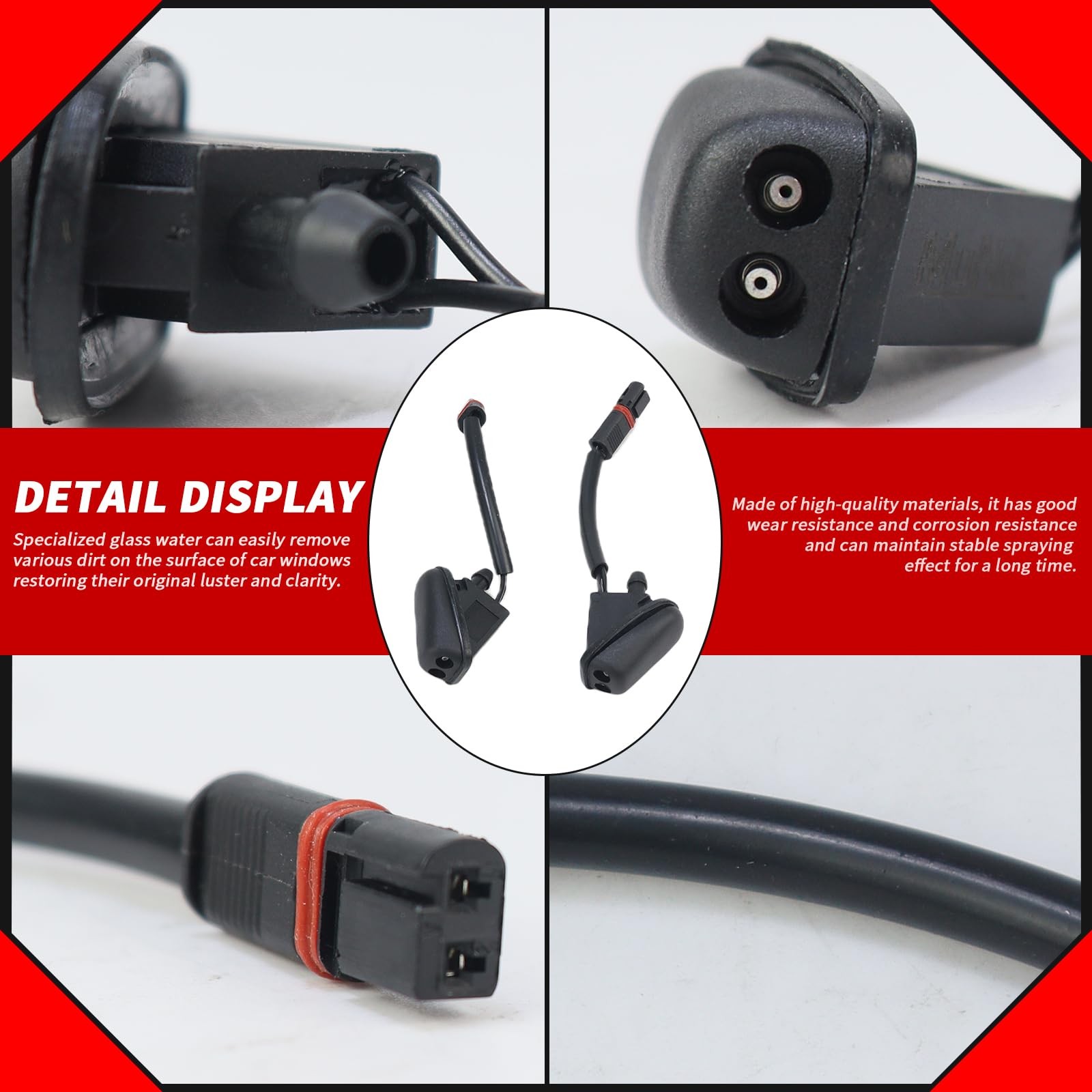MUNIK Windshield Washer Fluid Nozzle L/R For MINI 1.6L COOPER Small, Black