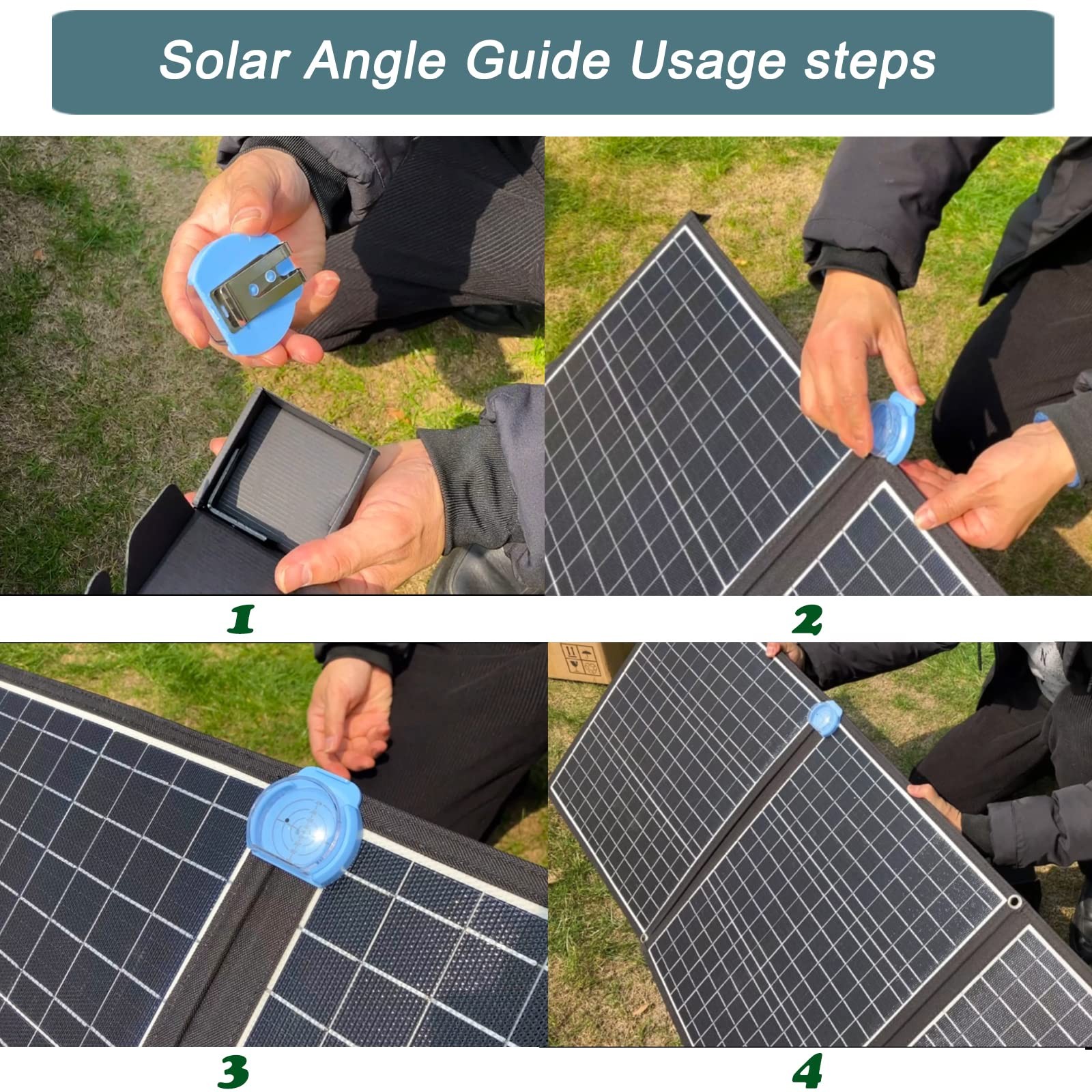 KarlKers Solar Angle Guide Solar Panel Accessories for Portable Solar Panel F...